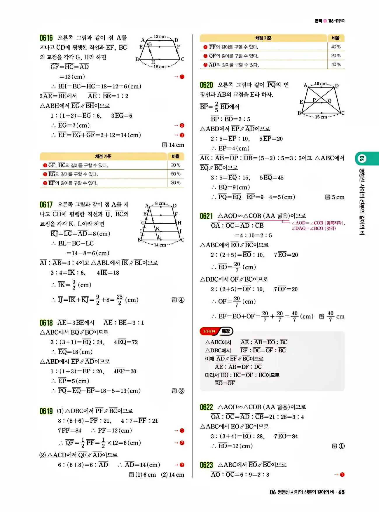 쎈 중2-2 답지 65페이지