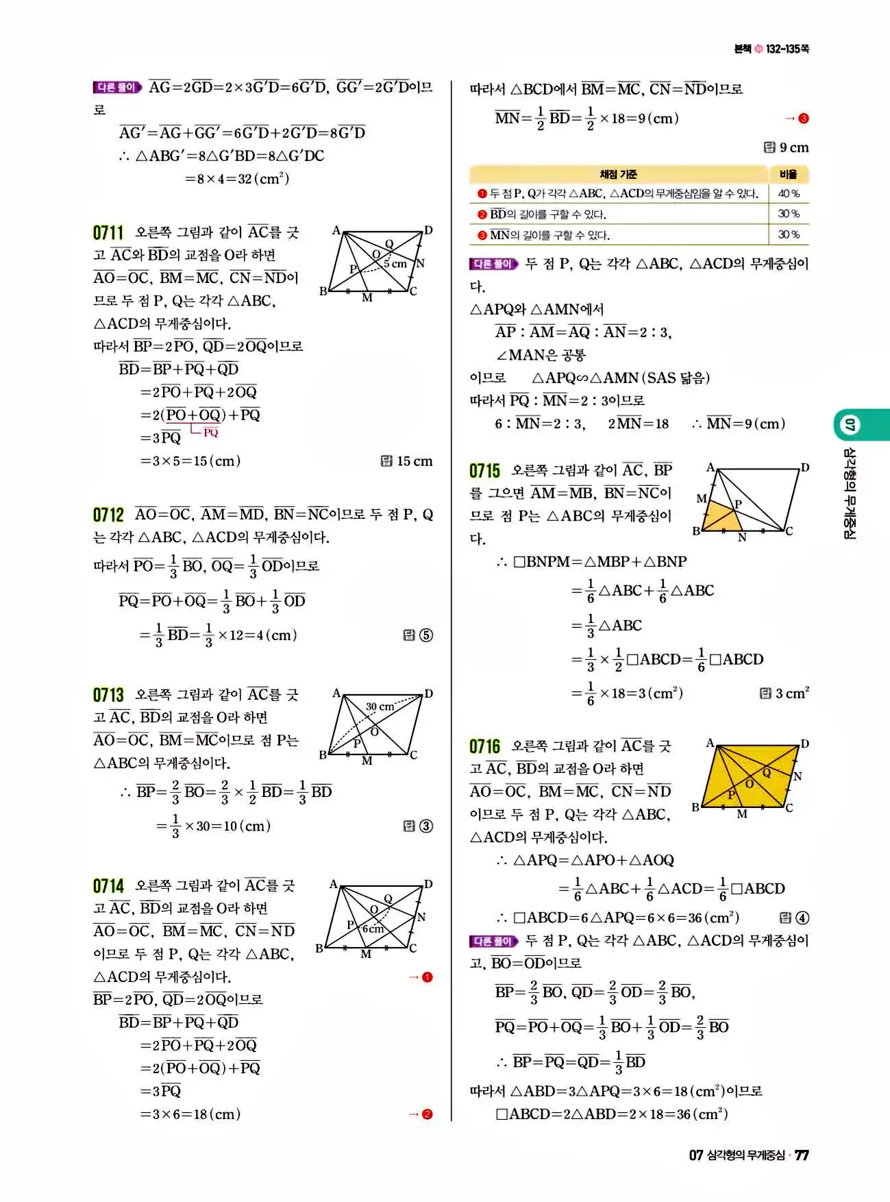 쎈 중2-2 답지 77페이지
