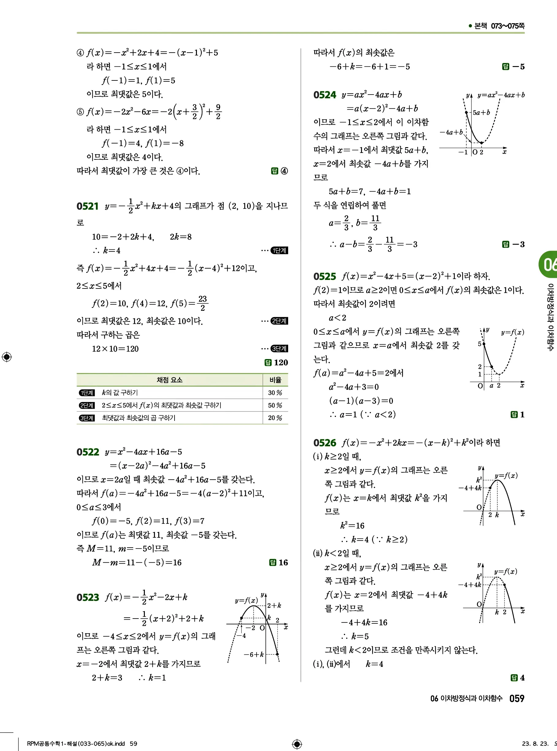 알피엠 공통수학1 답지 59페이지