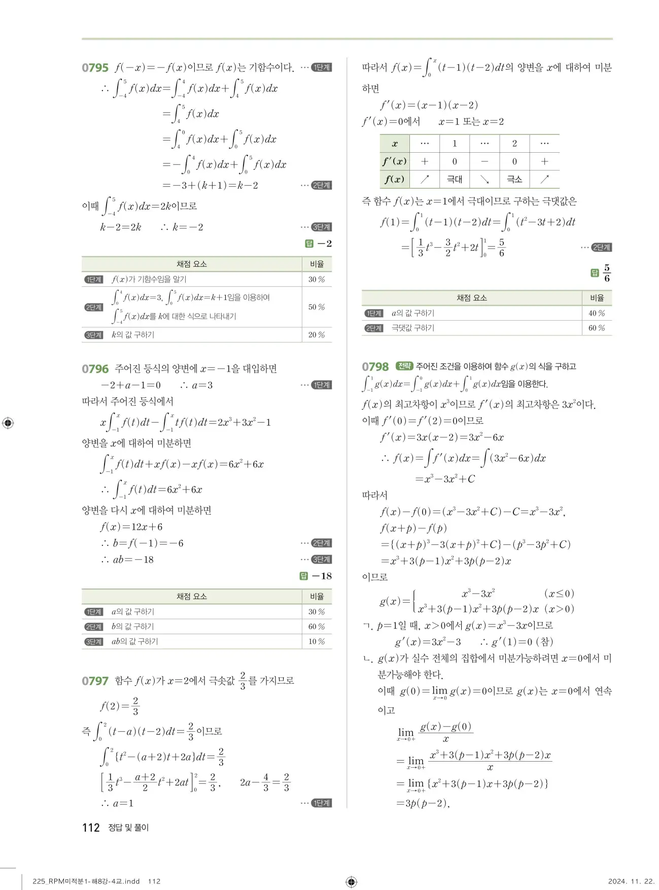 알피엠 미적분1 답지 112페이지