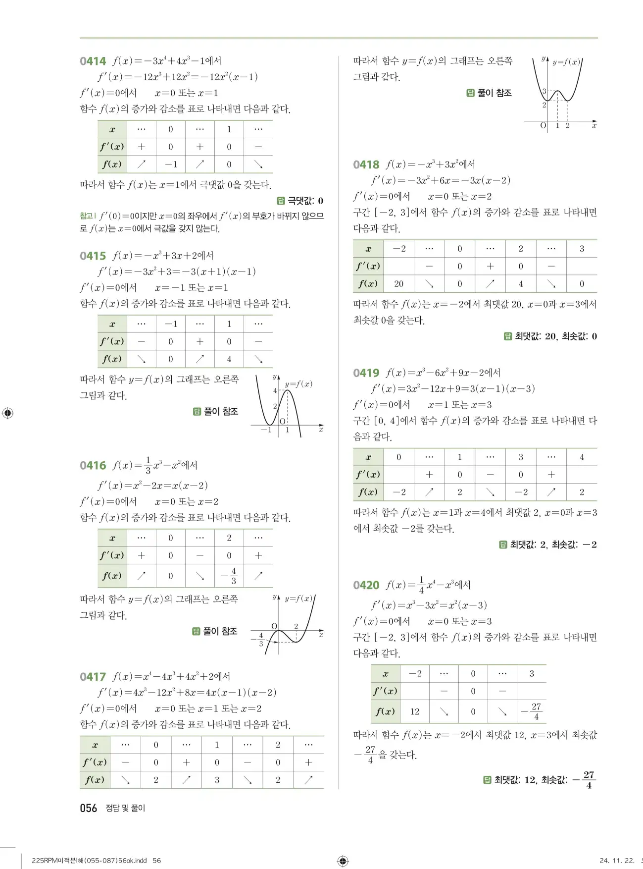 알피엠 미적분1 답지 56페이지