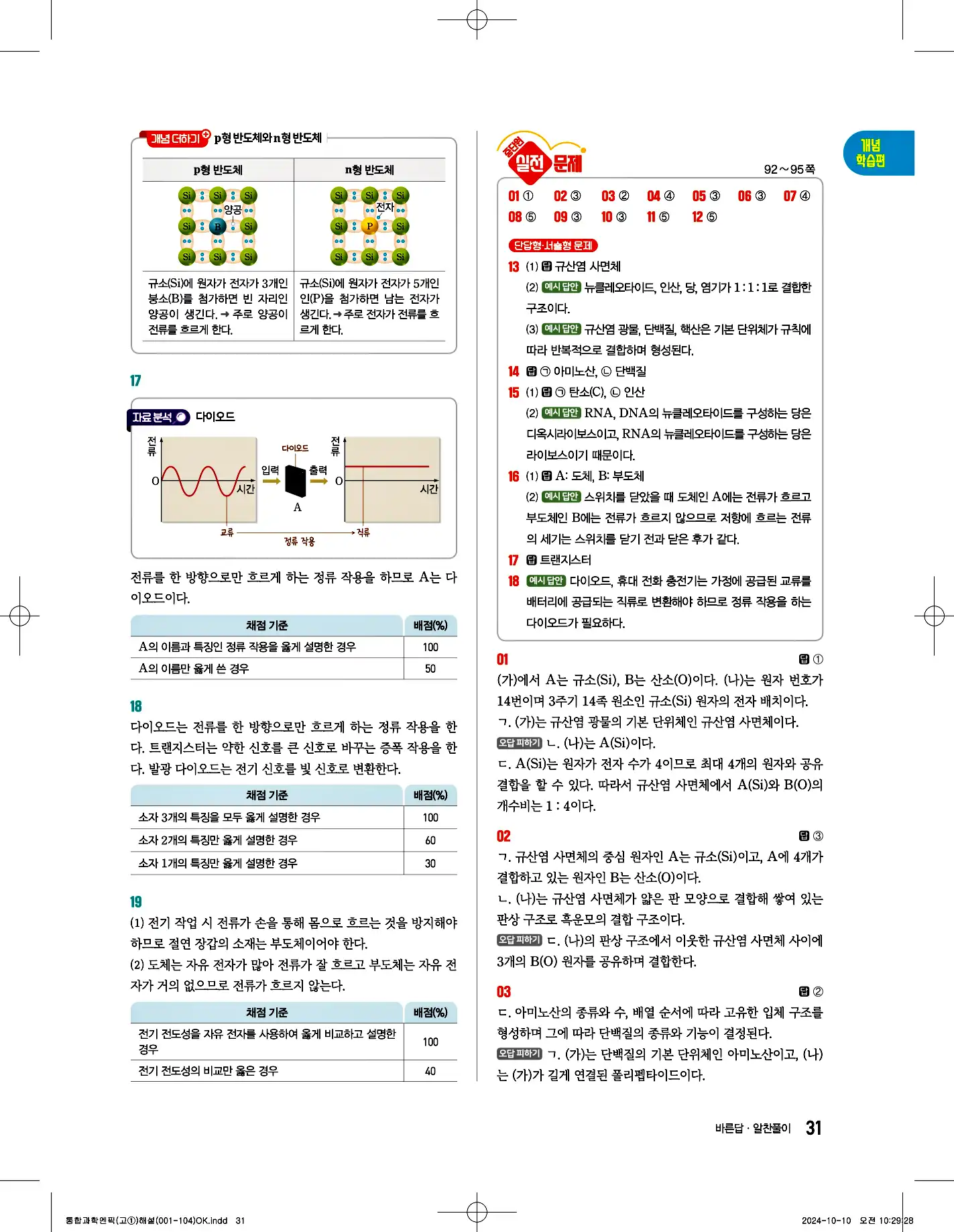 엔픽 통합과학1 답지 31페이지