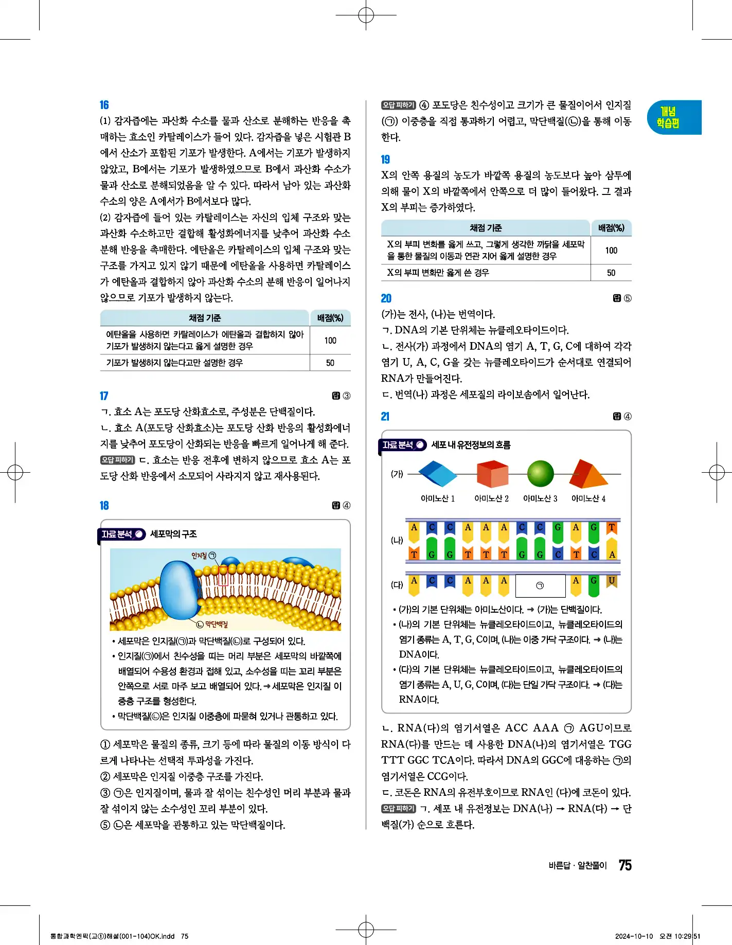 엔픽 통합과학2 답지 13페이지