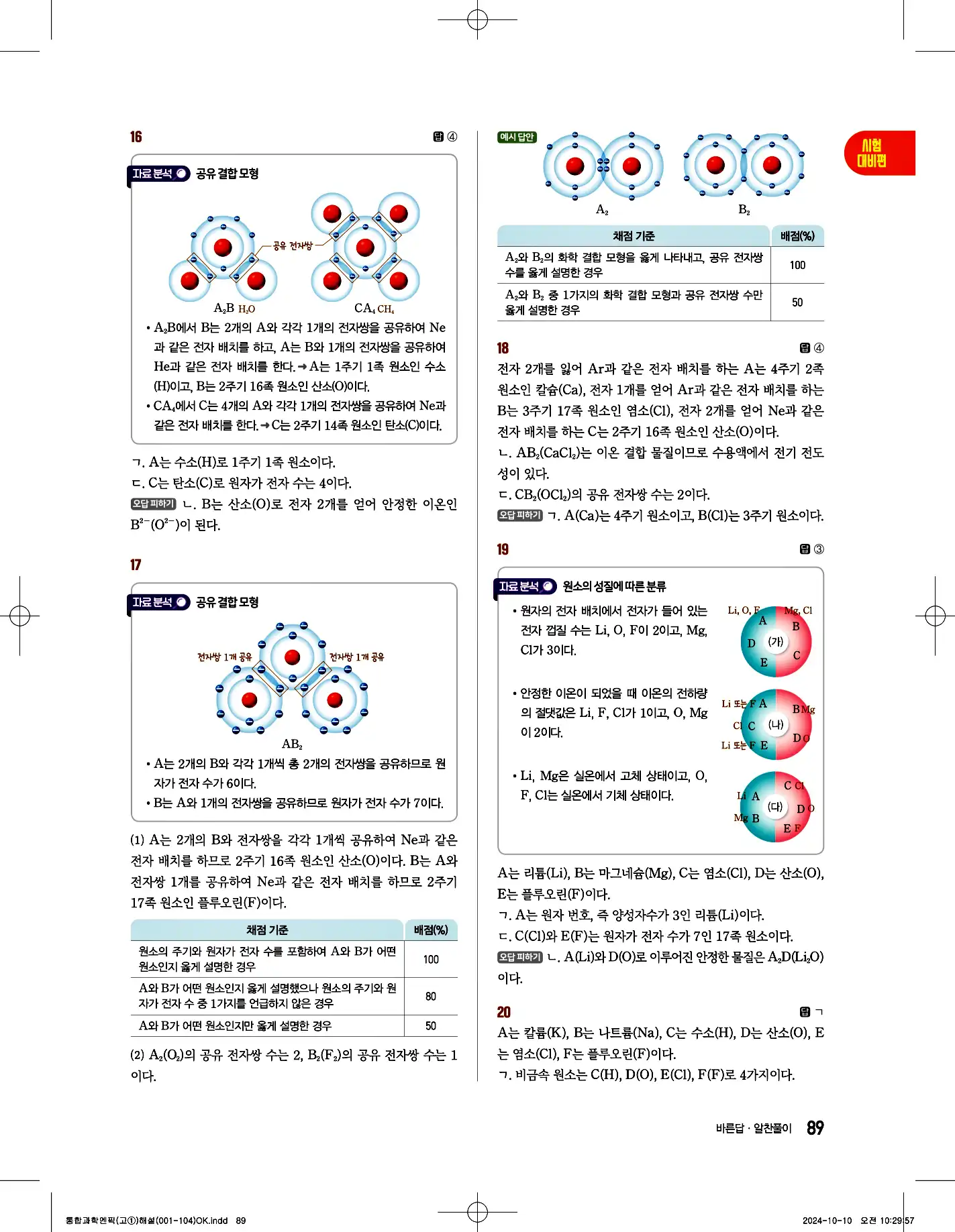 엔픽 통합과학2 답지 27페이지