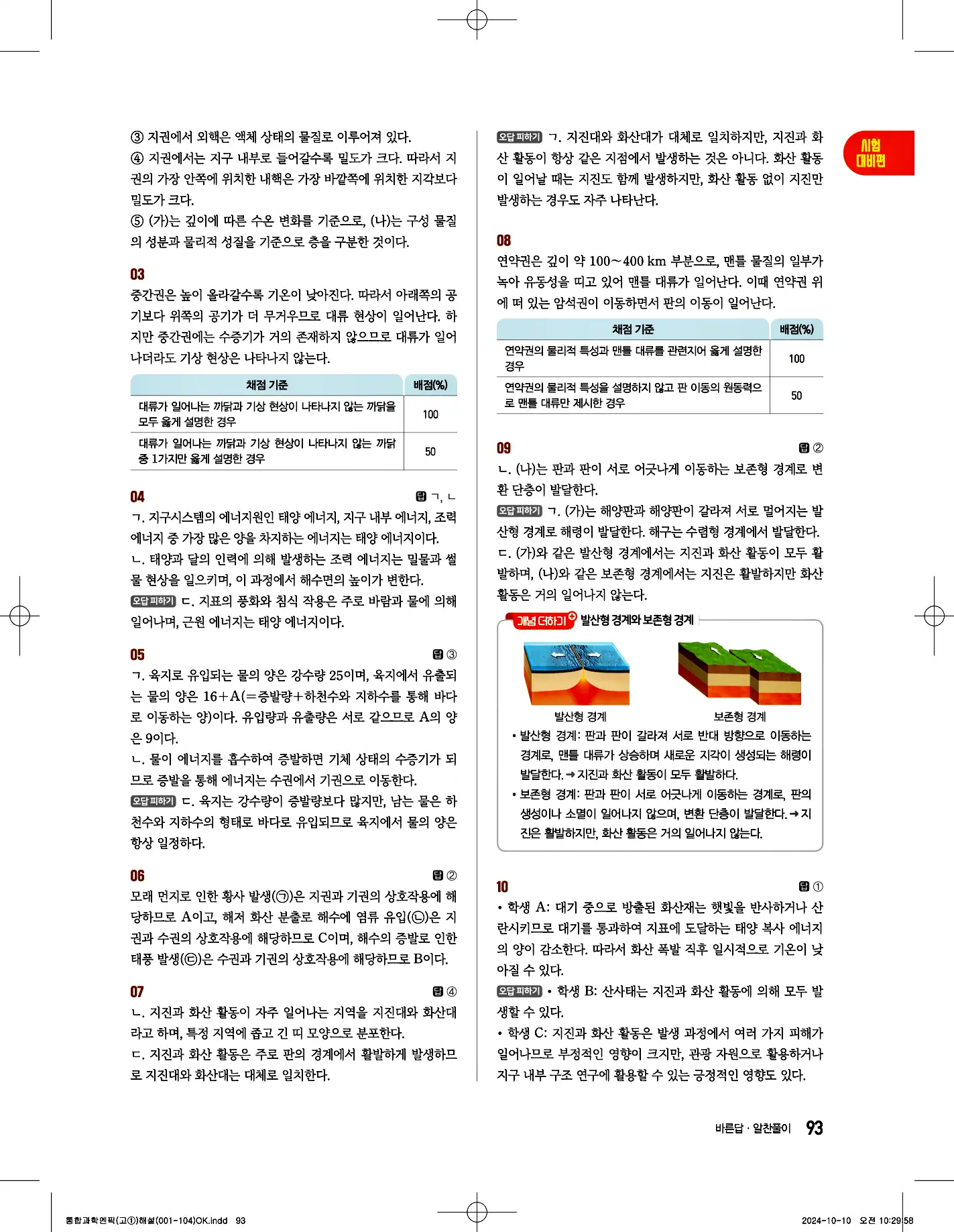 엔픽 통합과학2 답지 31페이지