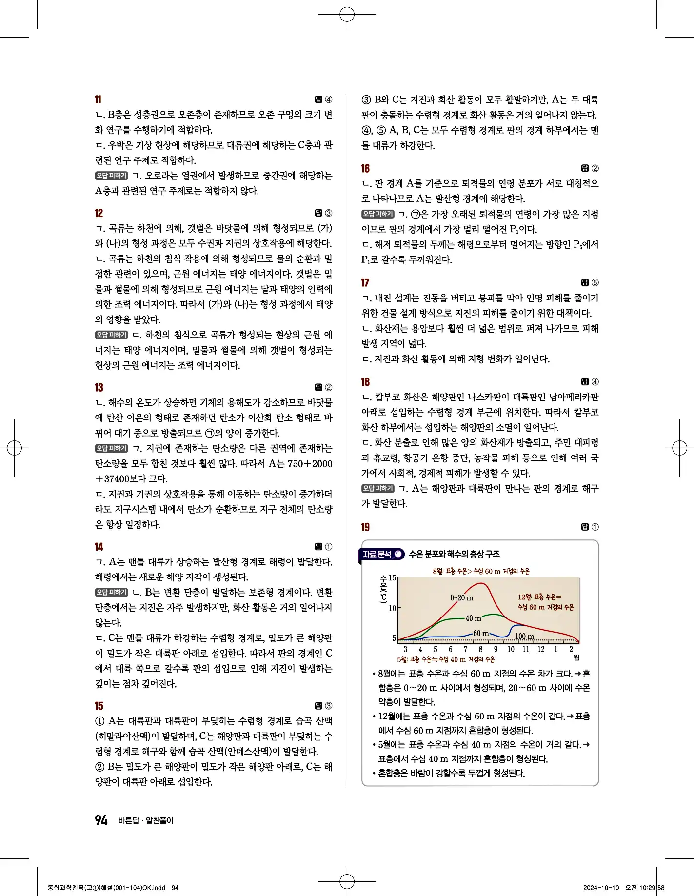 엔픽 통합과학2 답지 32페이지