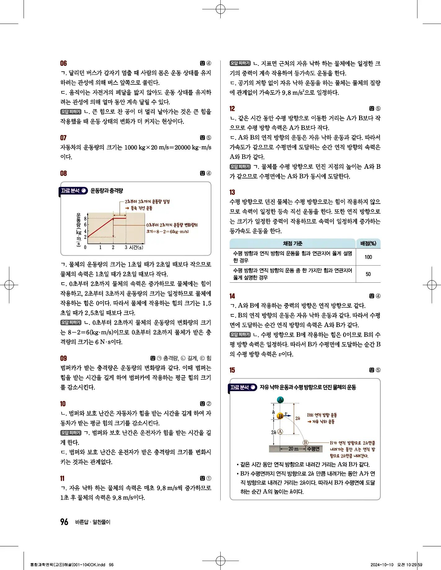 엔픽 통합과학2 답지 34페이지