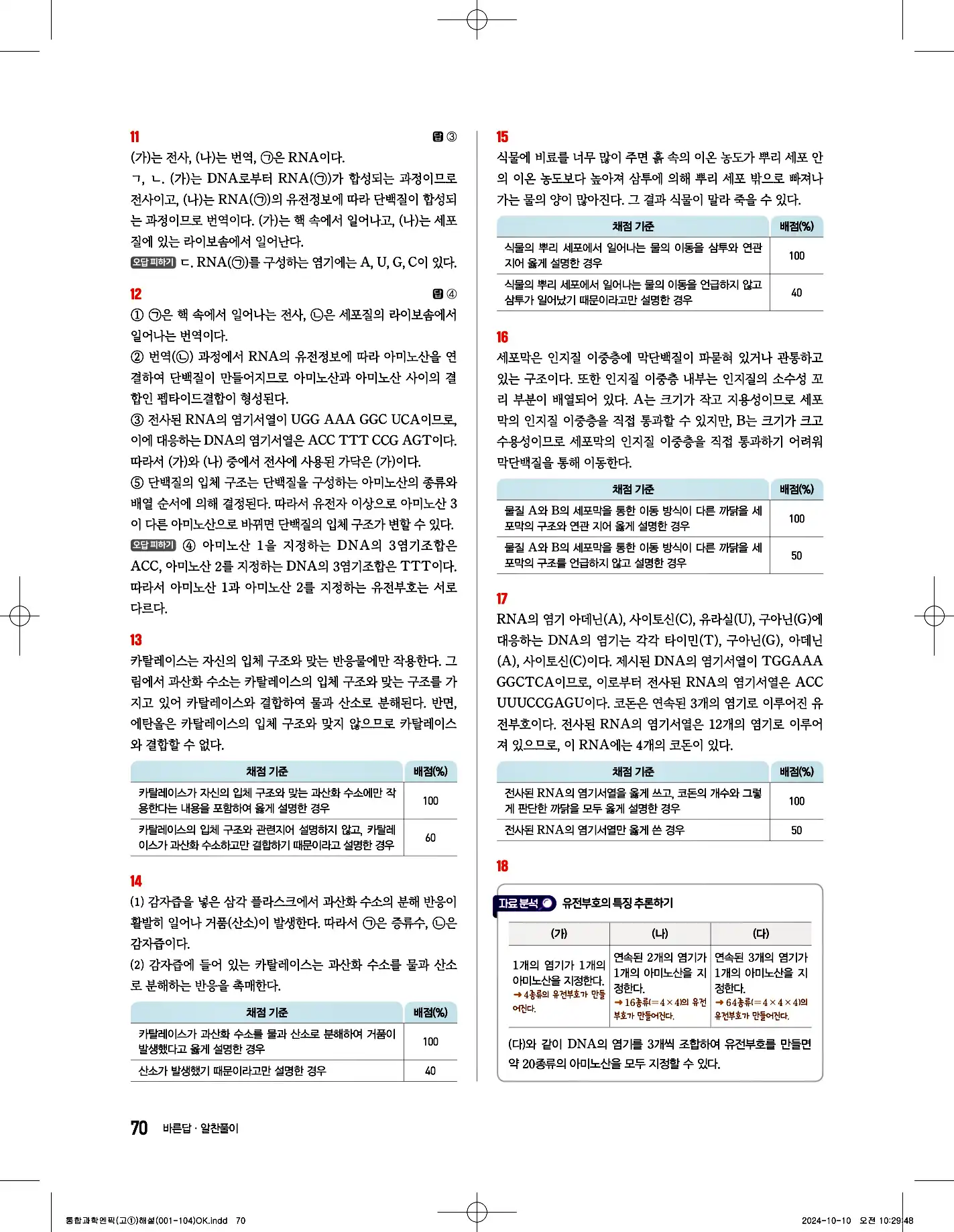 엔픽 통합과학2 답지 8페이지
