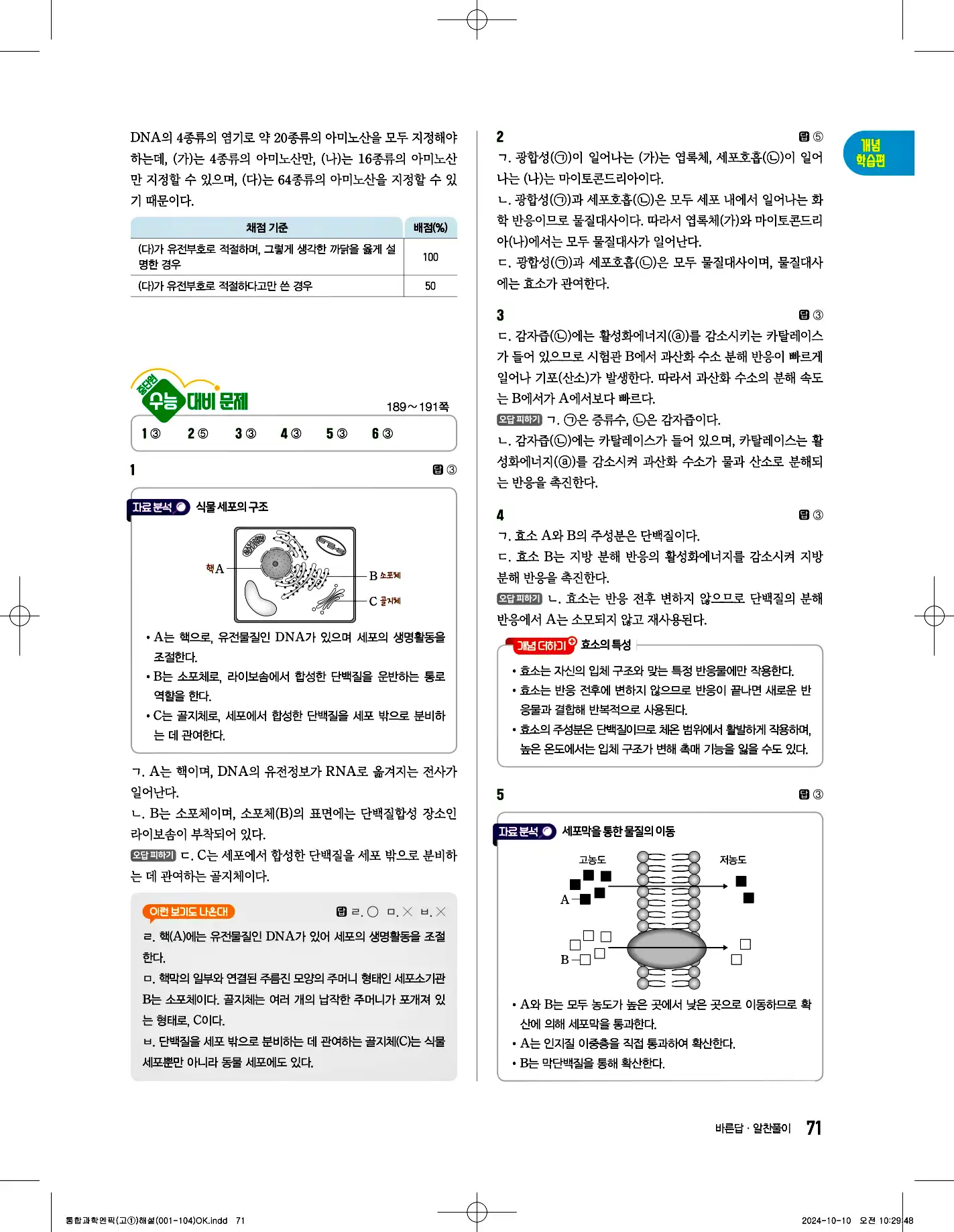 엔픽 통합과학2 답지 9페이지