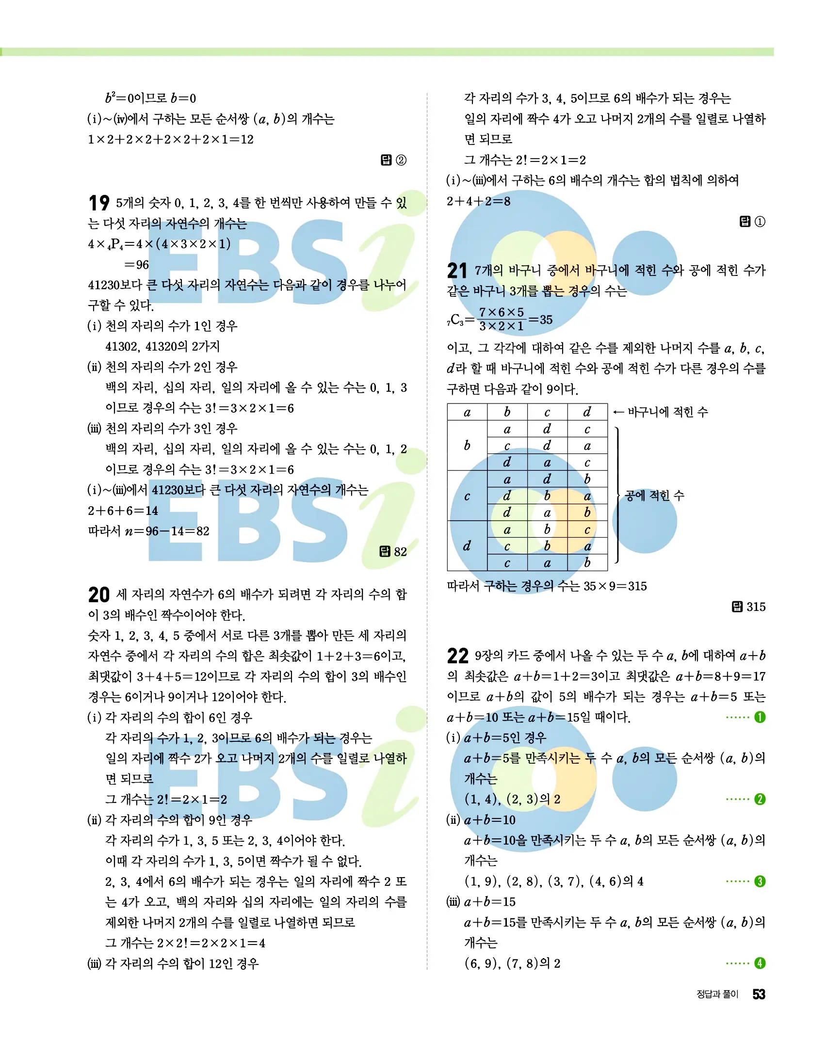 올림포스 공통수학1 답지 53페이지