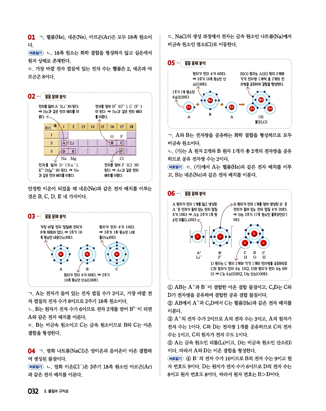 완자 통합과학1 답지 32페이지