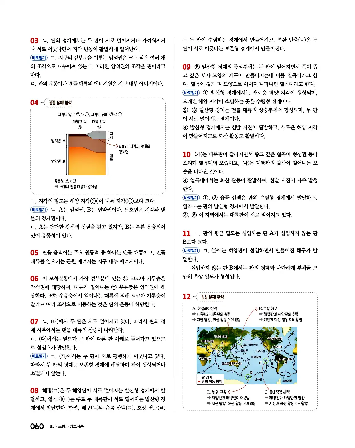 완자 통합과학1 답지 60페이지