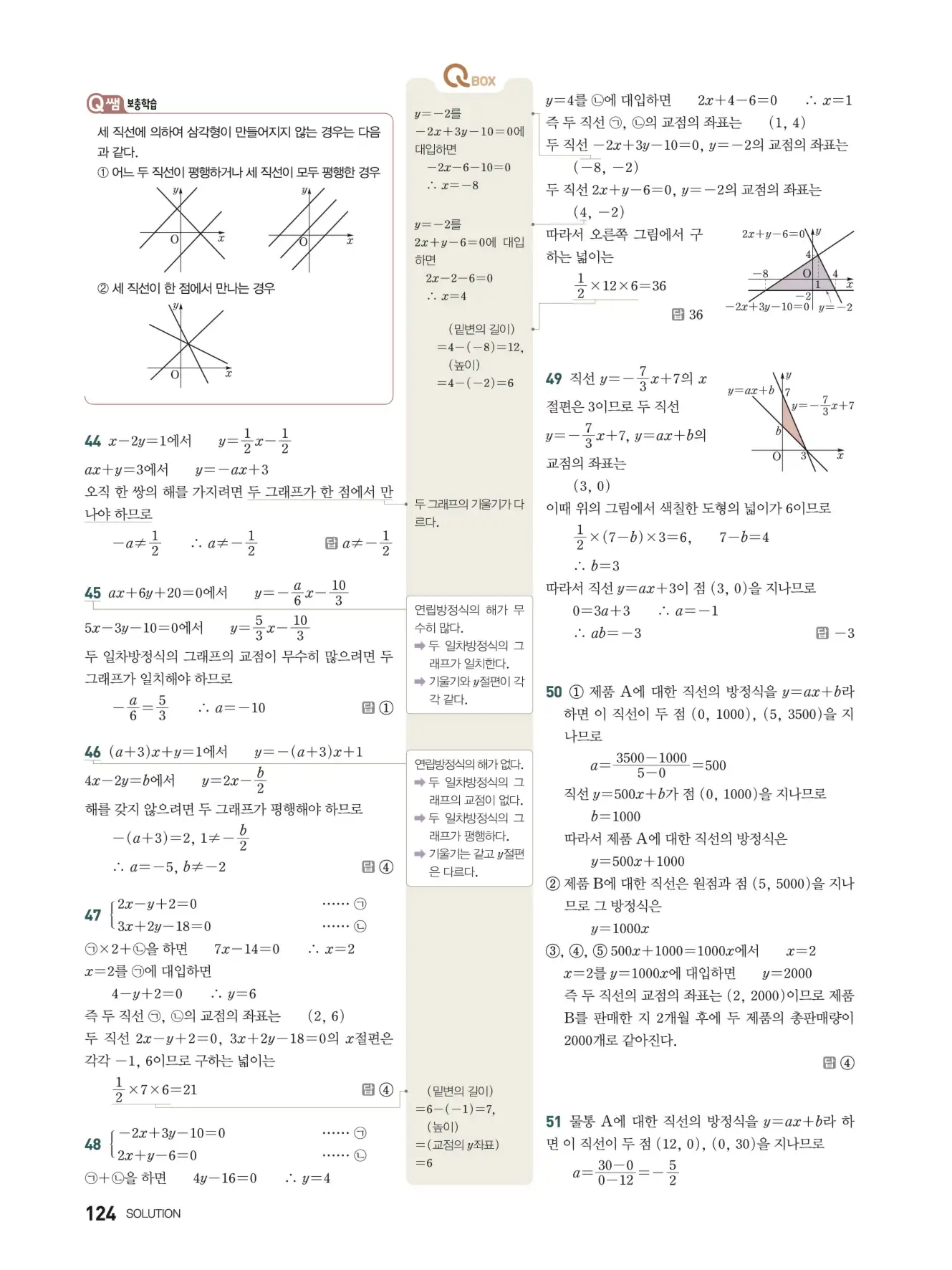 우공비Q+Q 중2-1 답지 124페이지