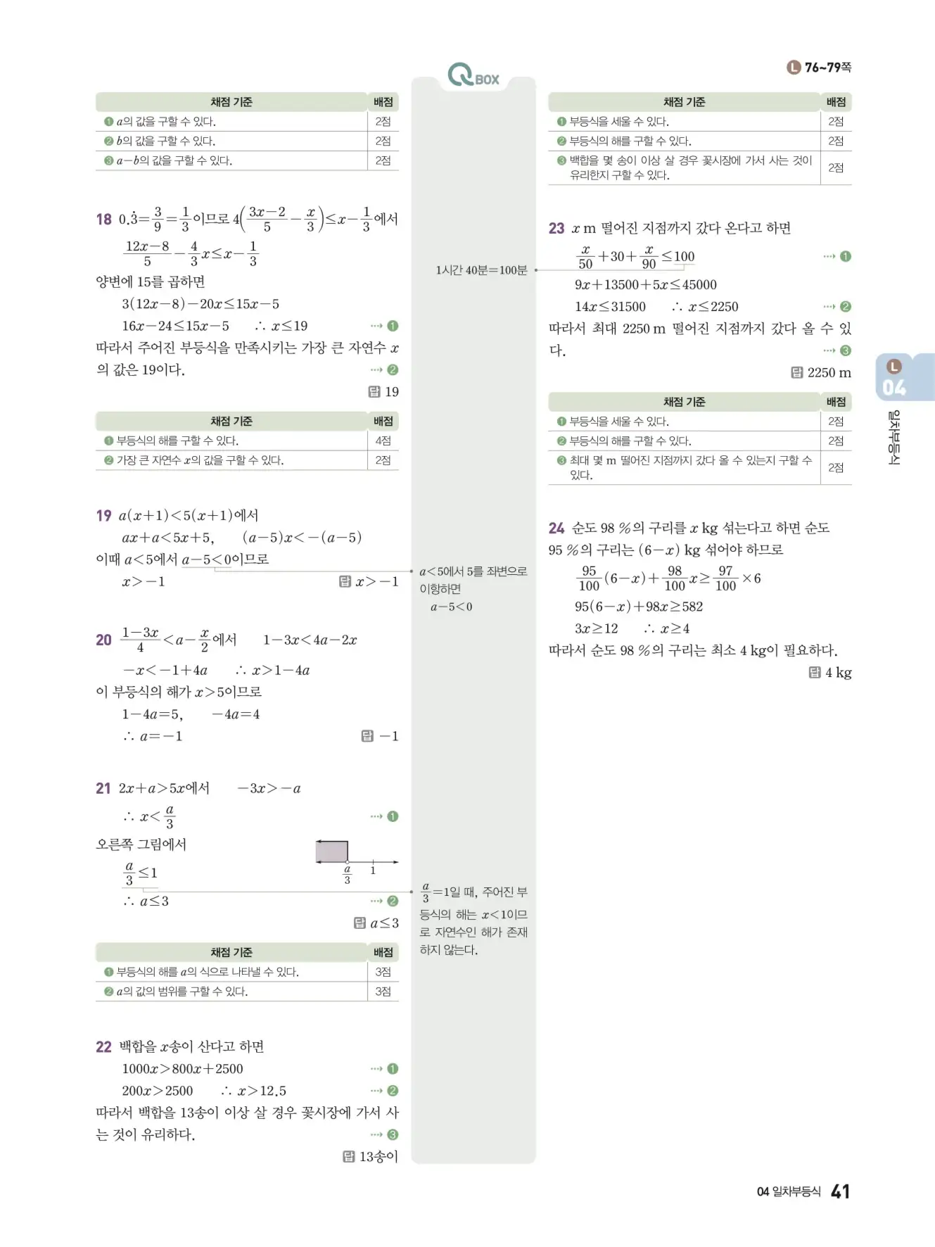 우공비Q+Q 중2-1 답지 41페이지