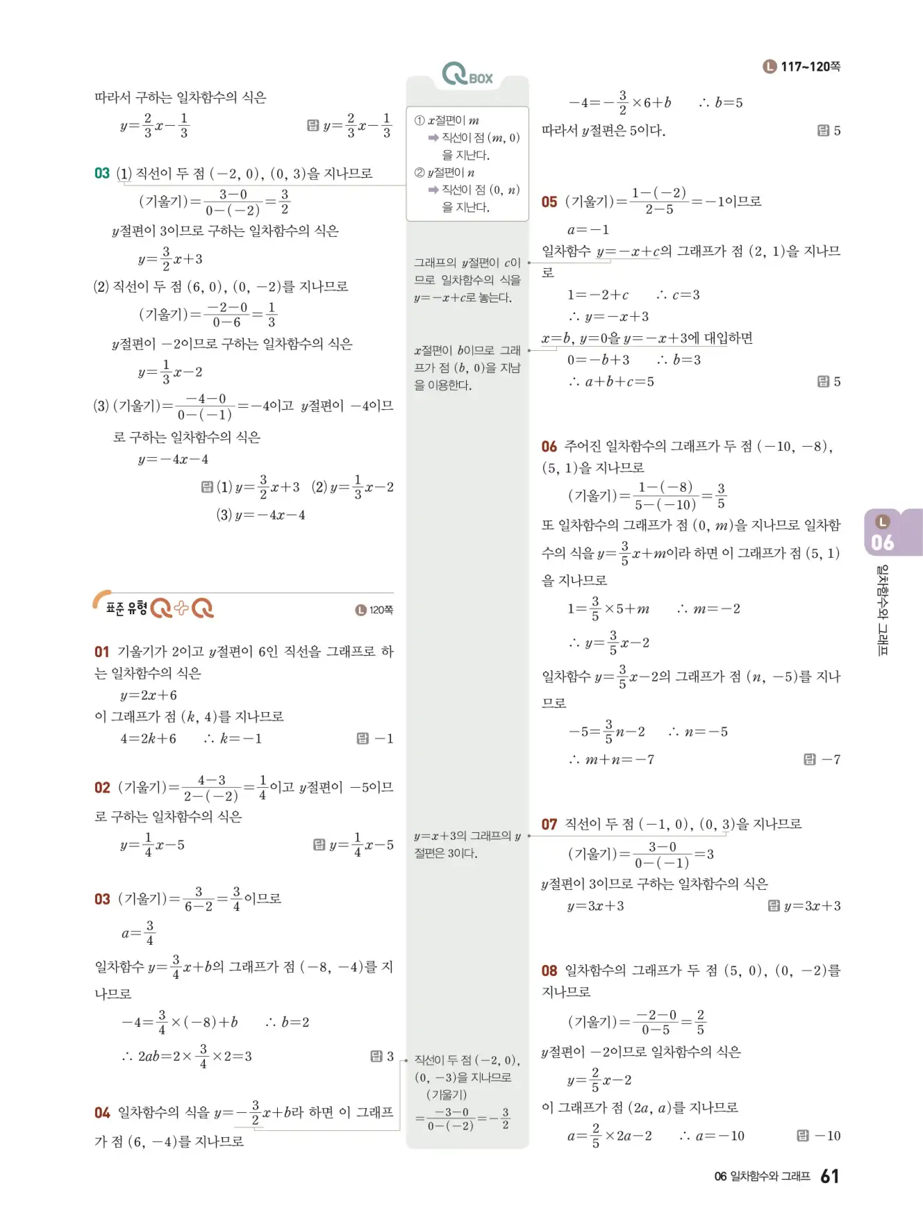 우공비Q+Q 중2-1 답지 61페이지