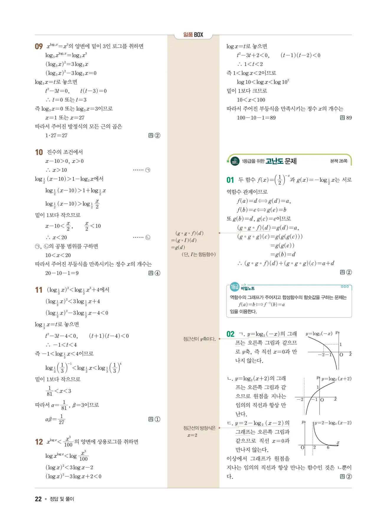 일품 대수 답지 22페이지