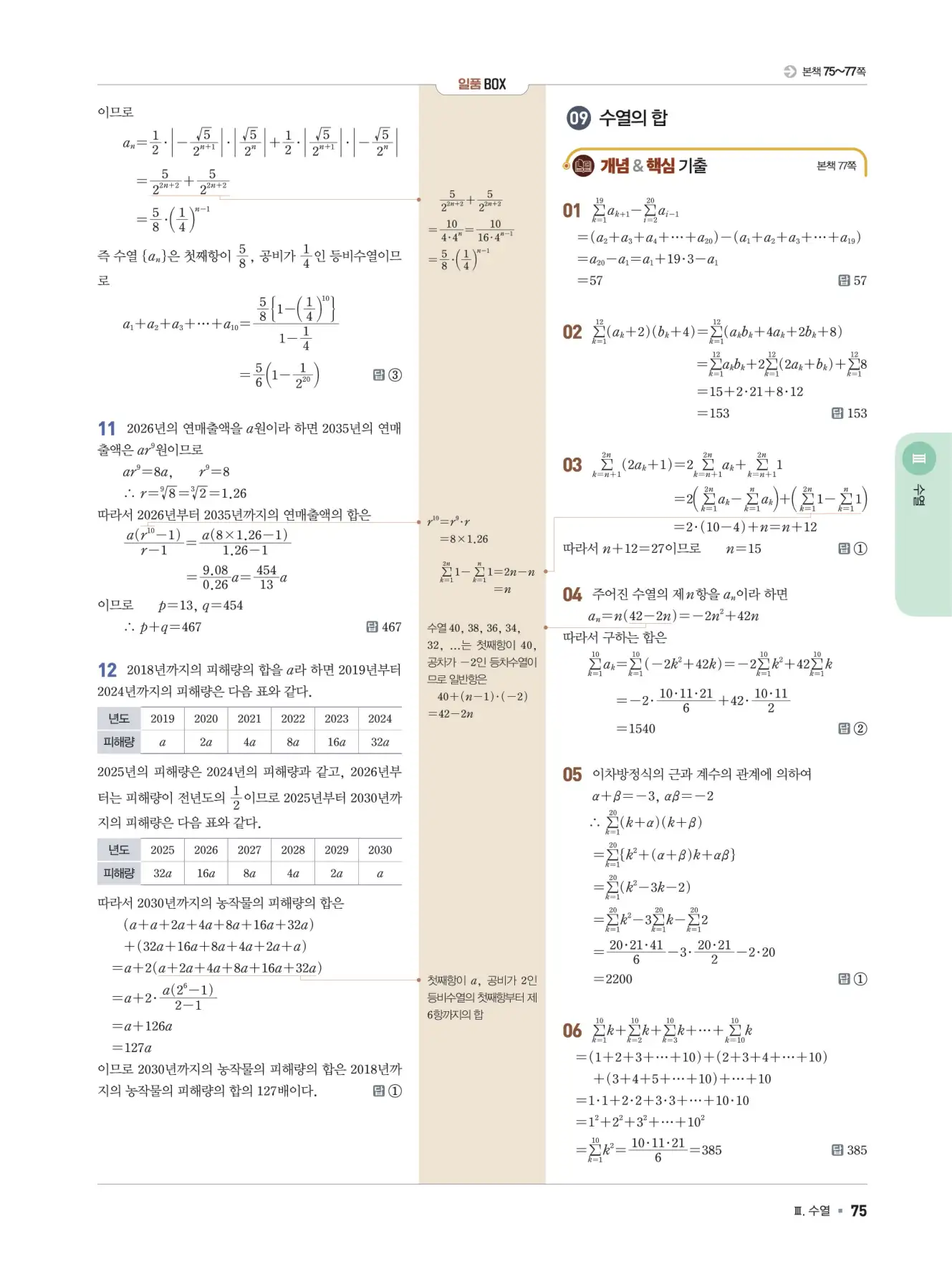 일품 대수 답지 75페이지
