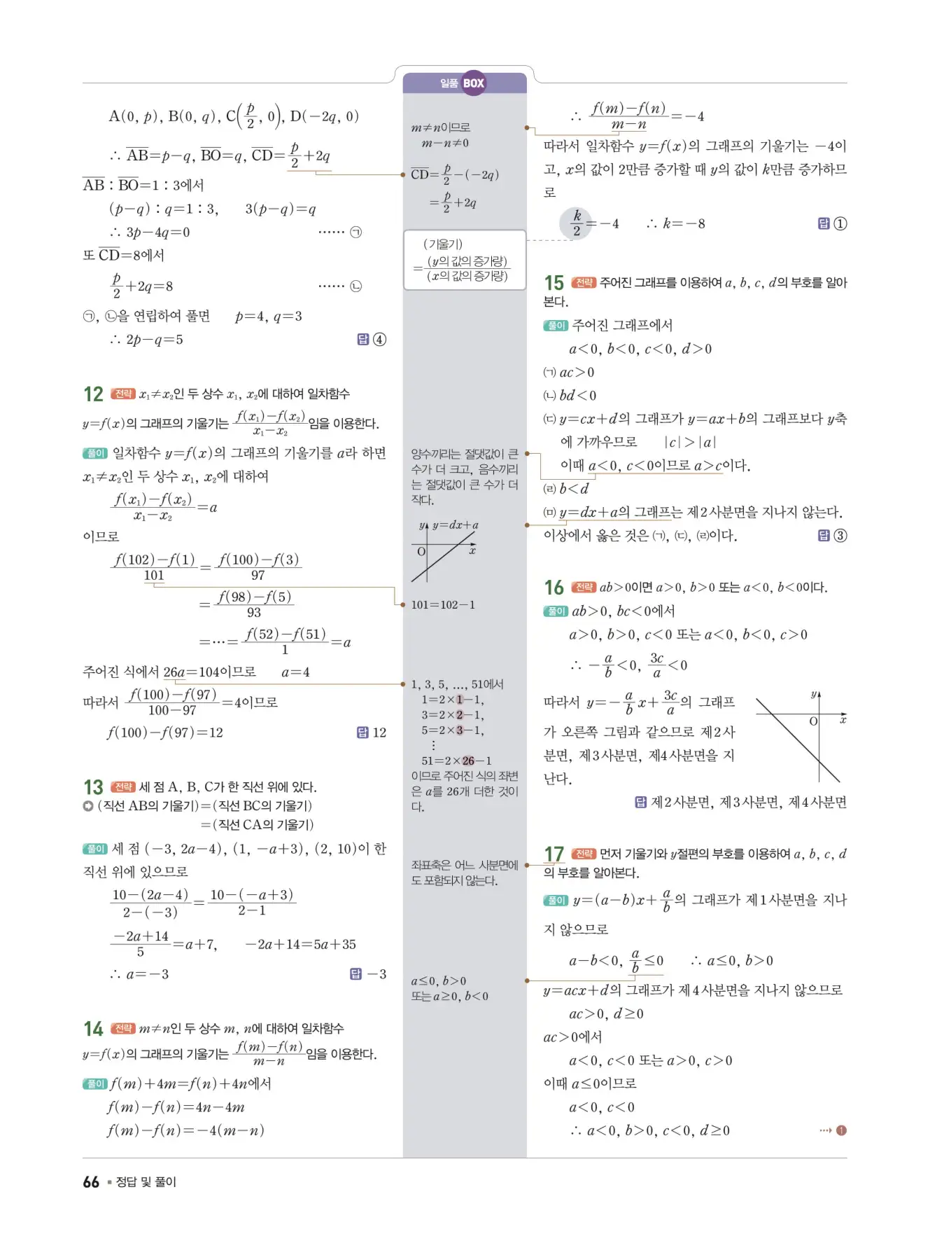 일품 중2-1 답지 66