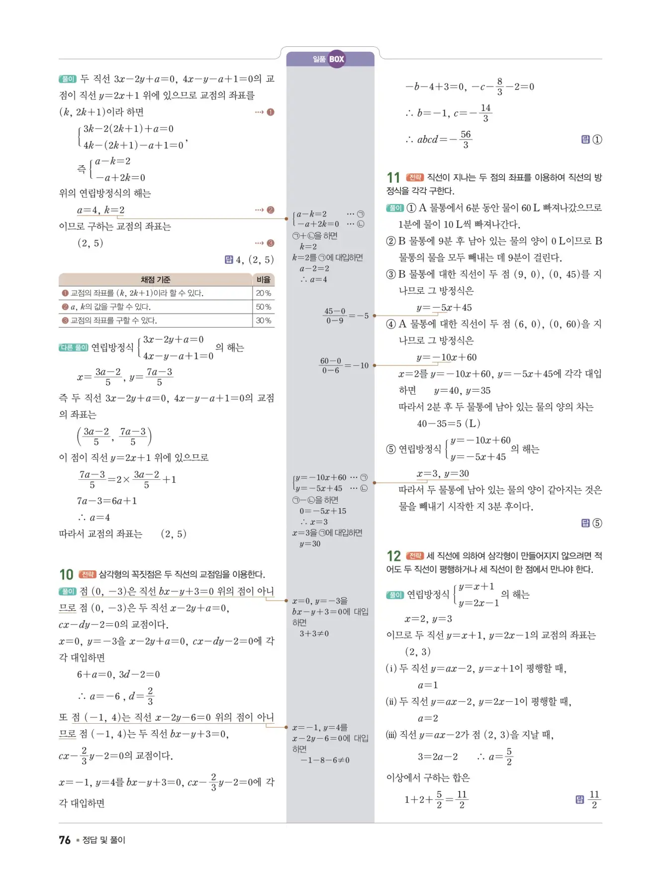 일품 중2-1 답지 76