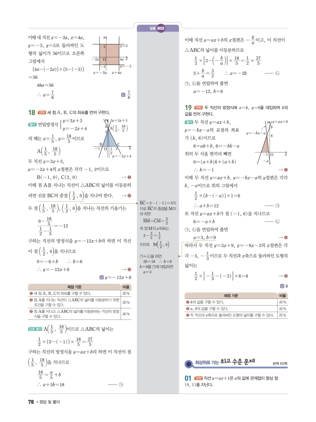 일품 중2-1 답지 78