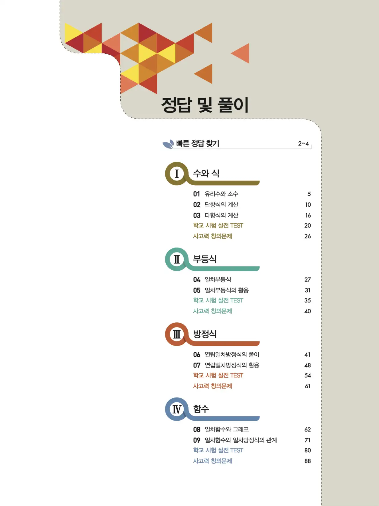 일품 중2-1 답지 1