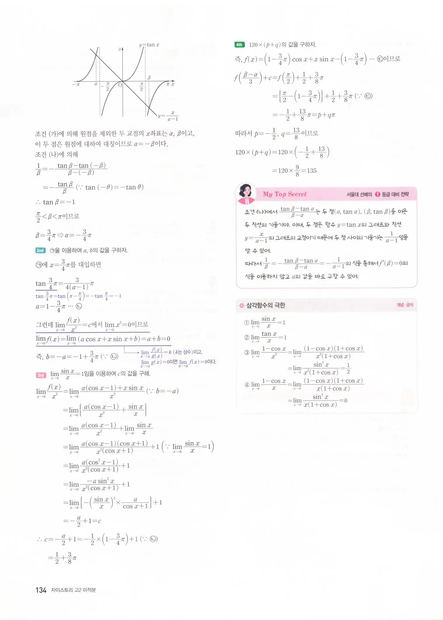 자이스토리 고2 미적분 해설 136