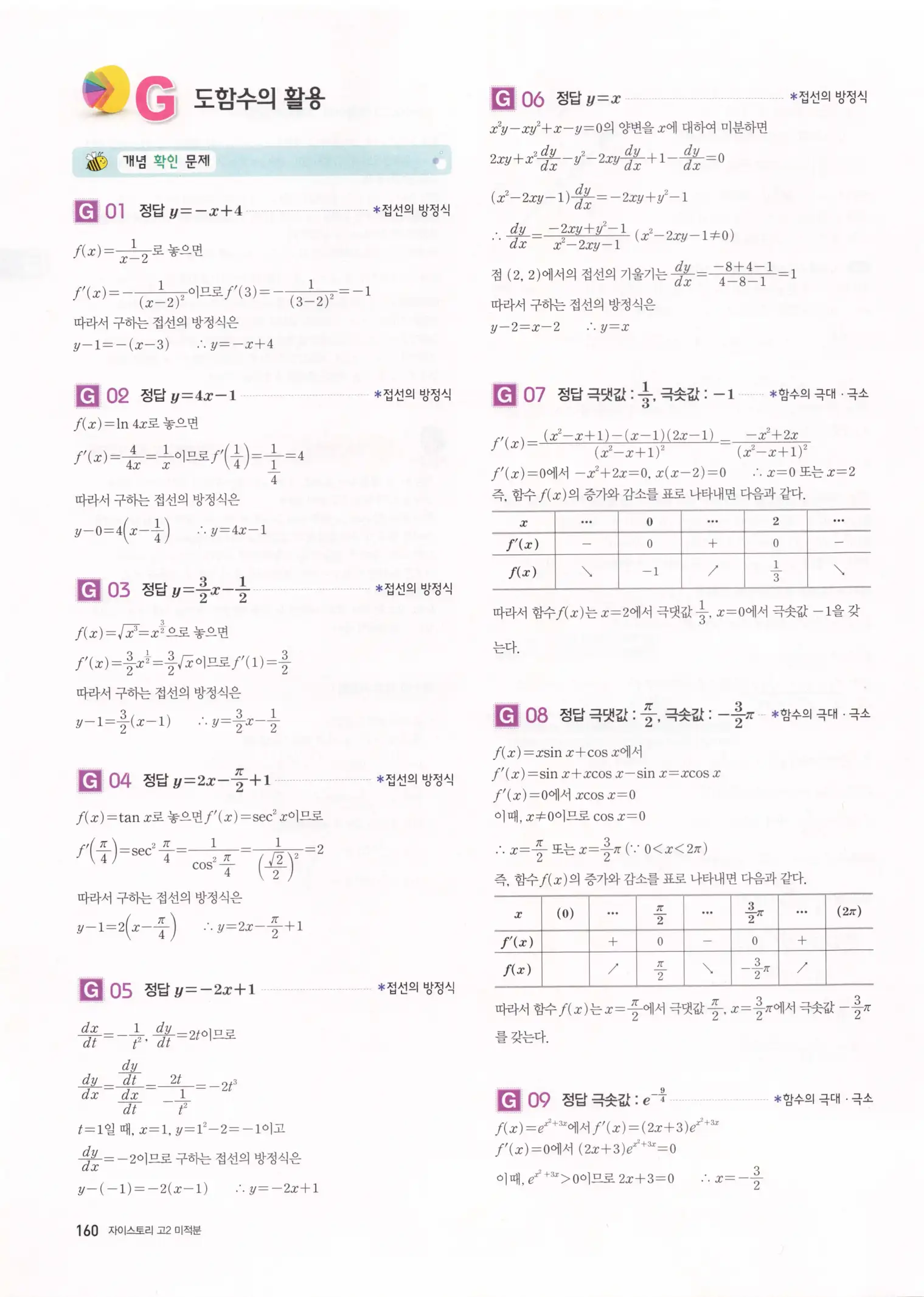 자이스토리 고2 미적분 해설 162