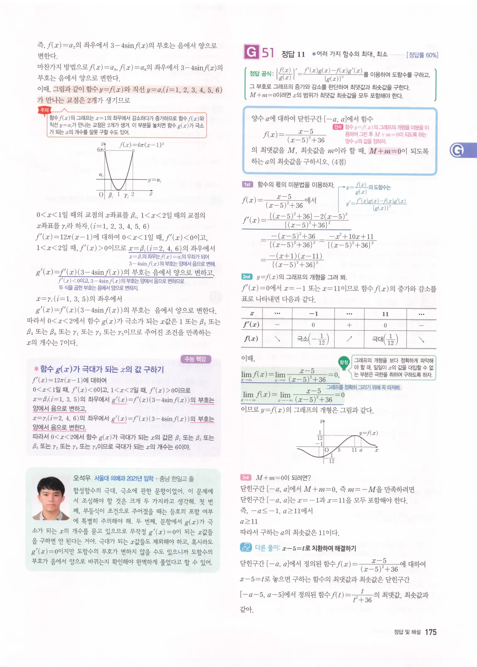 자이스토리 고2 미적분 해설 177
