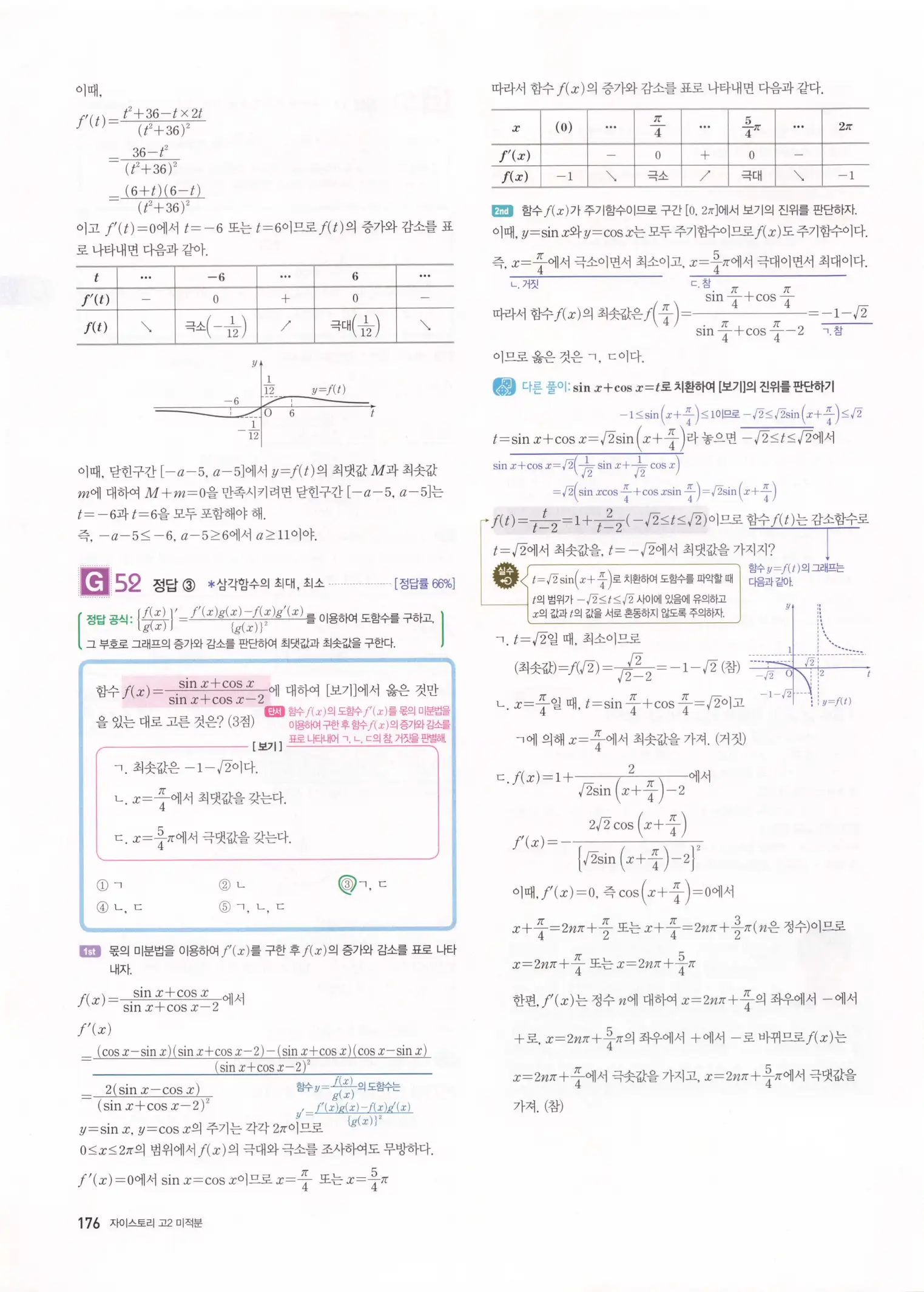 자이스토리 고2 미적분 해설 178