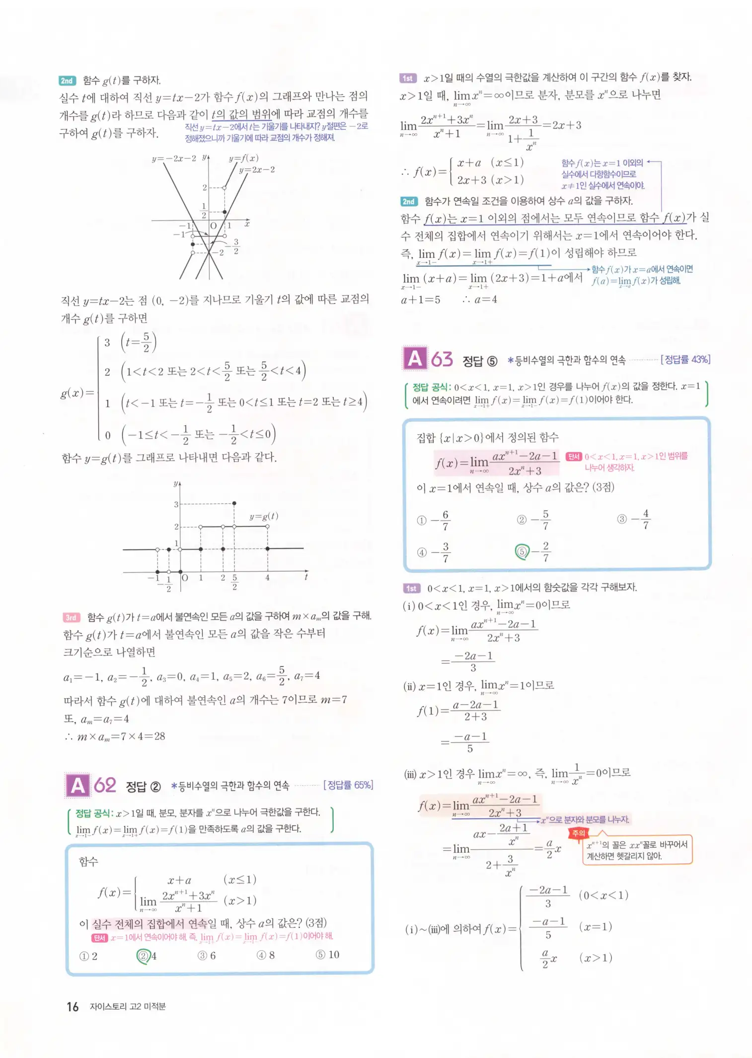 자이스토리 고2 미적분 답지 18