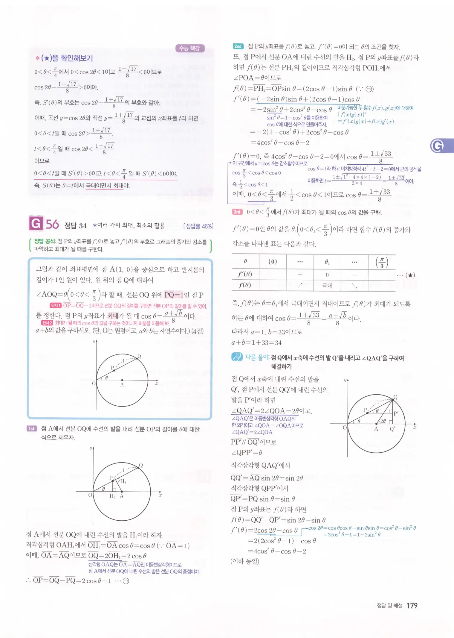 자이스토리 고2 미적분 해설 181