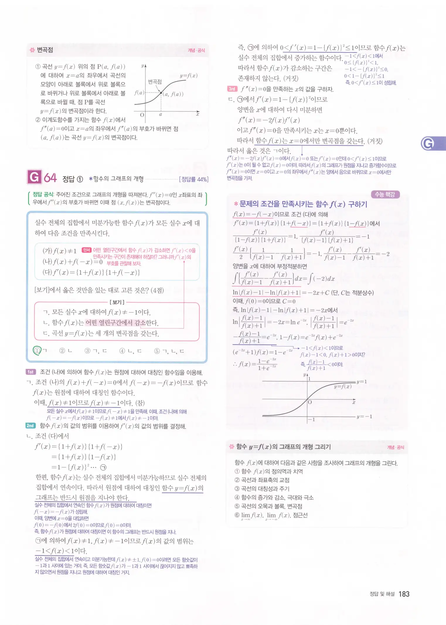 자이스토리 고2 미적분 해설 185