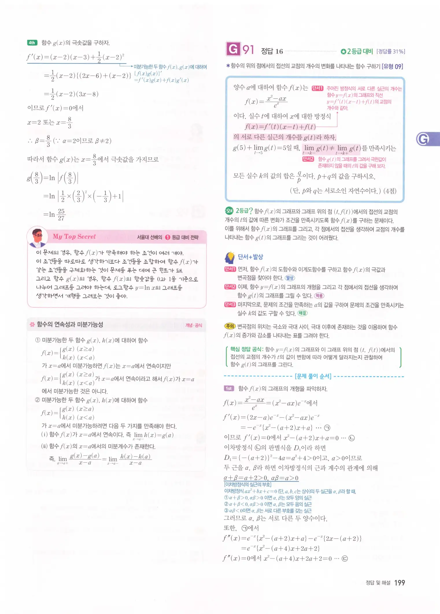 자이스토리 고2 미적분 해설 201