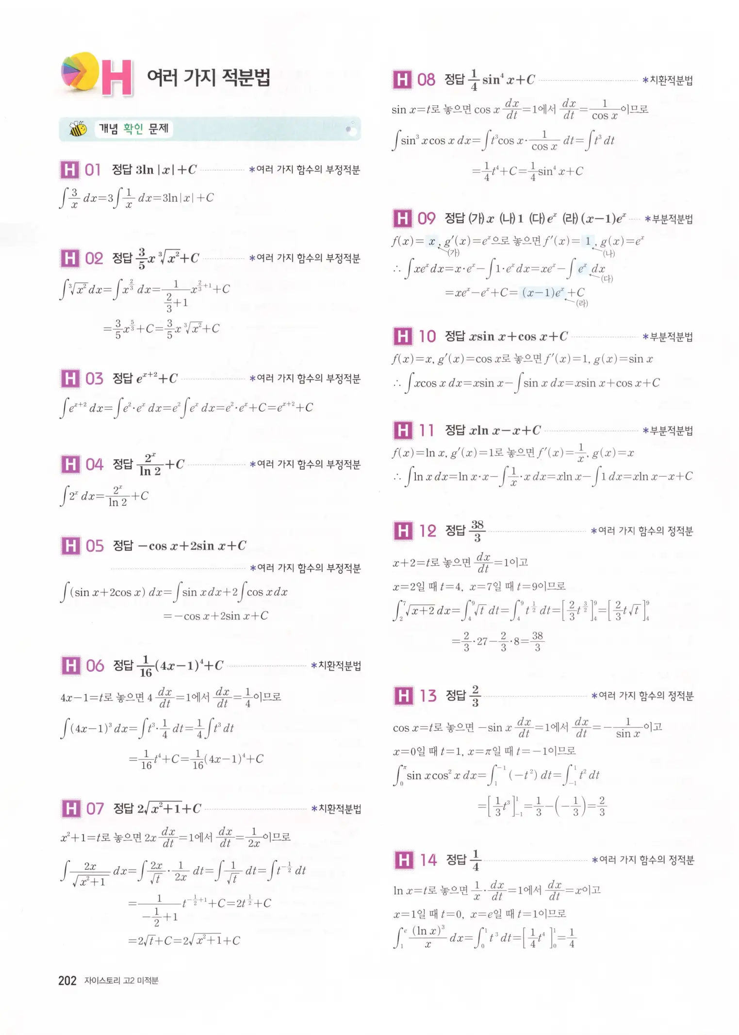 자이스토리 고2 미적분 해설 204