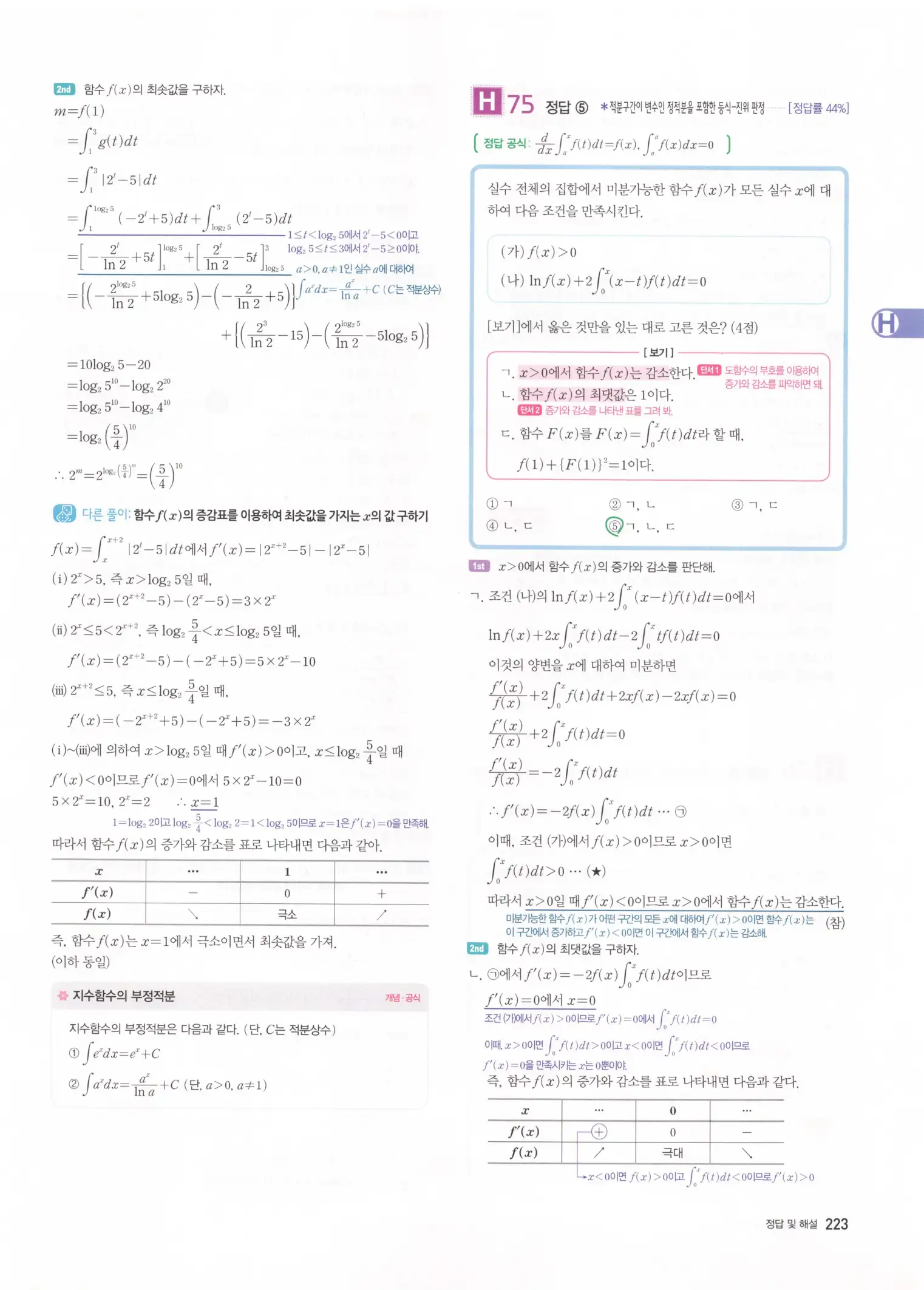 자이스토리 고2 미적분 해설 225