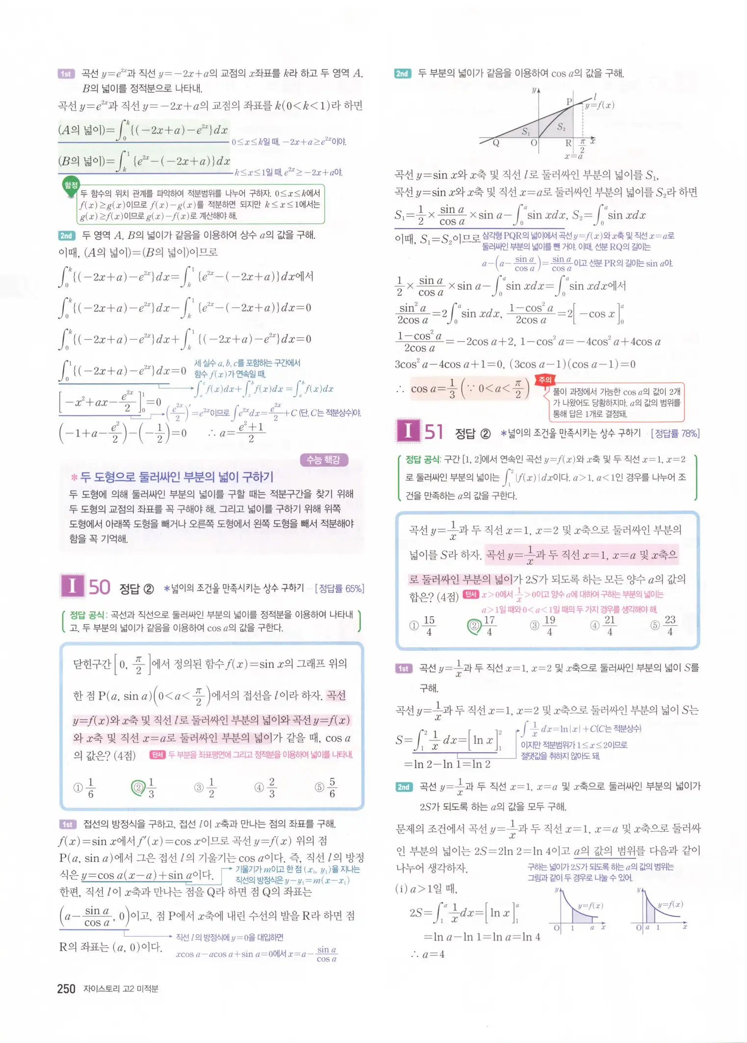 자이스토리 고2 미적분 해설 252