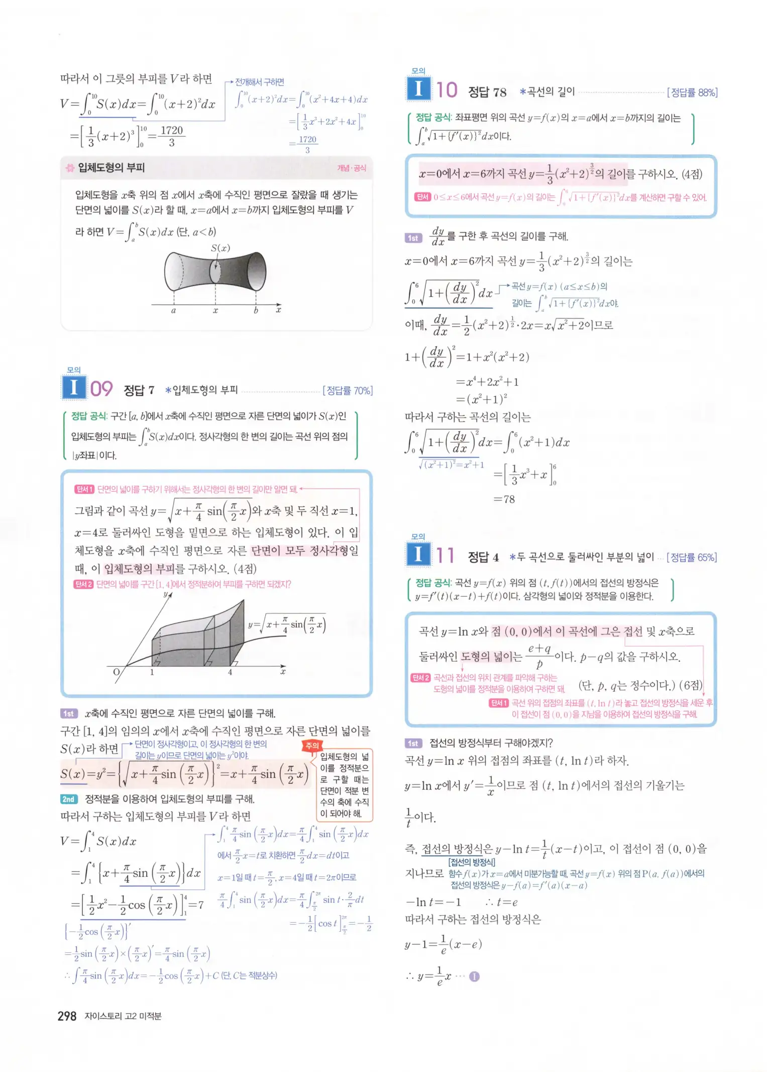자이스토리 고2 미적분 해설 300