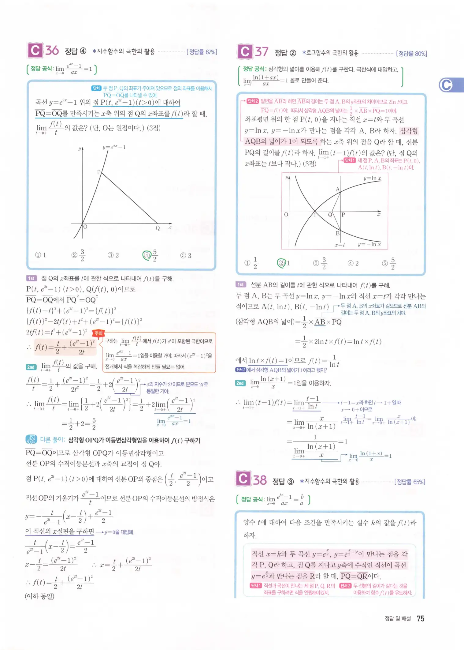 자이스토리 고2 미적분 해설 77