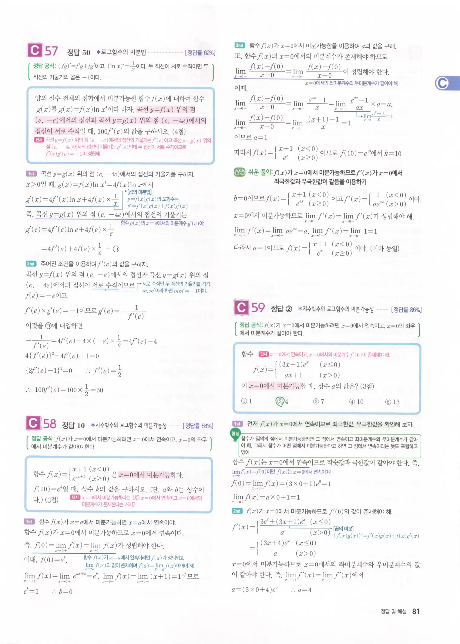 자이스토리 고2 미적분 해설 83