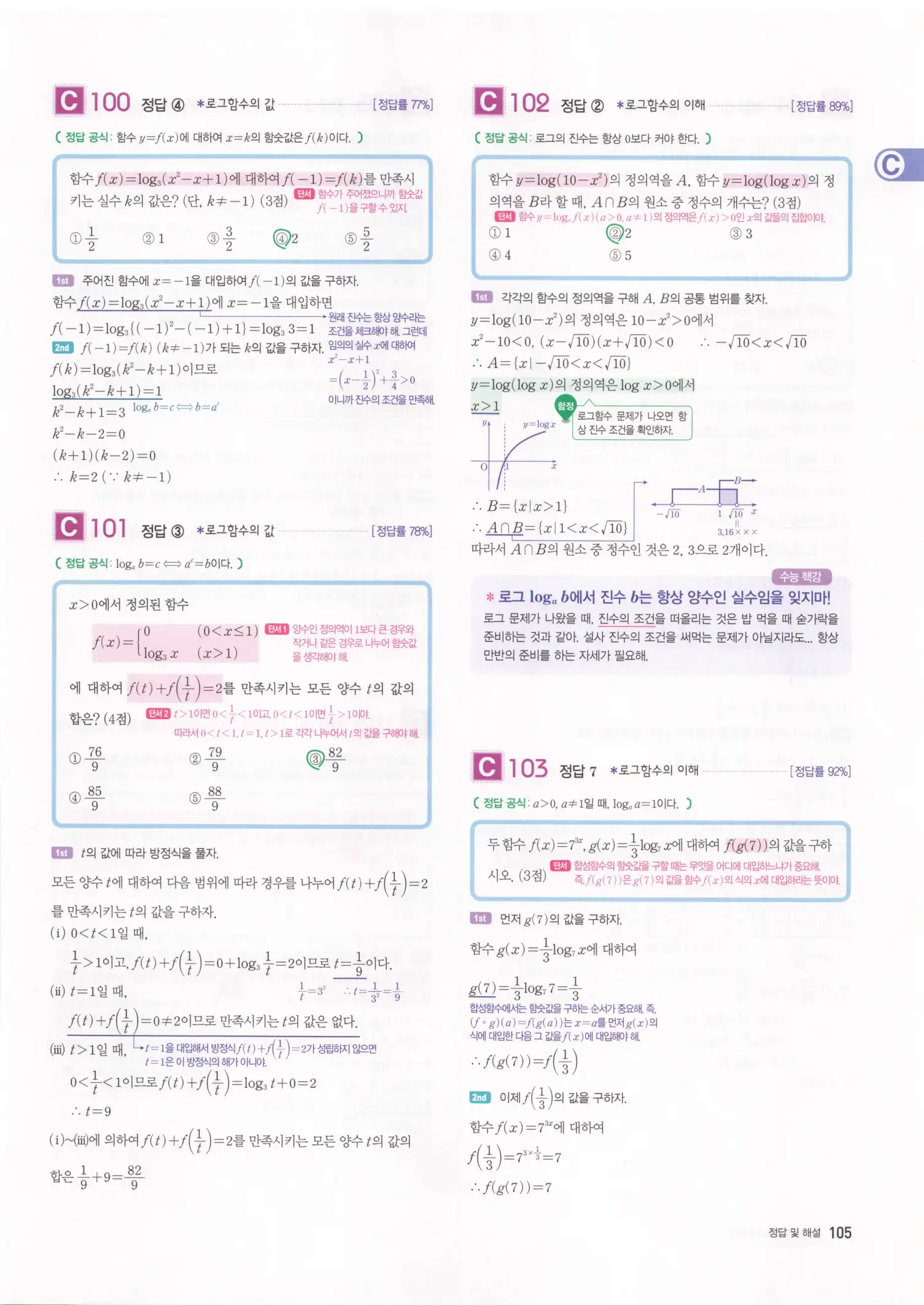 자이스토리 고2 수학1 해설 107