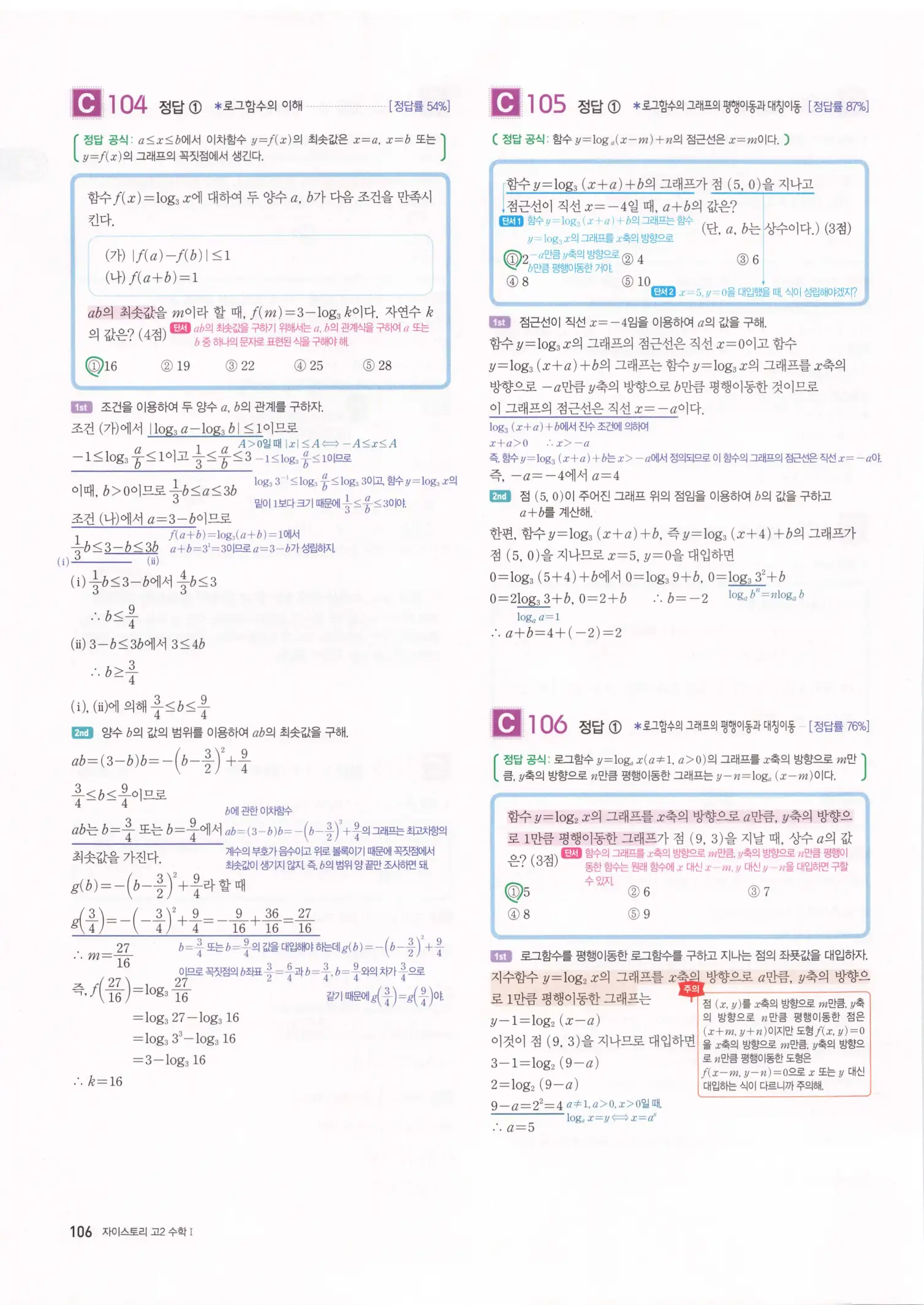 자이스토리 고2 수학1 해설 108