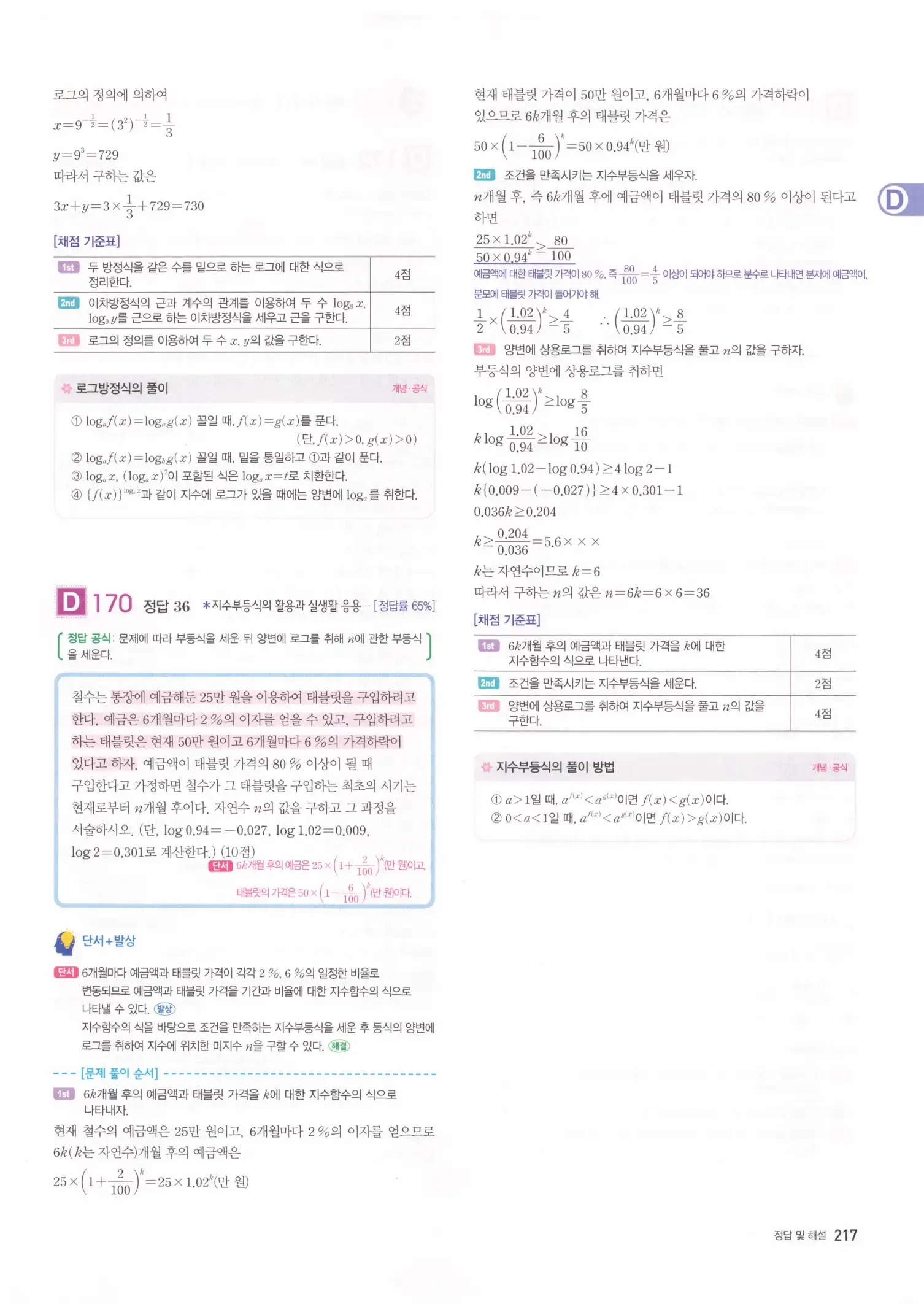 자이스토리 고2 수학1 해설 219