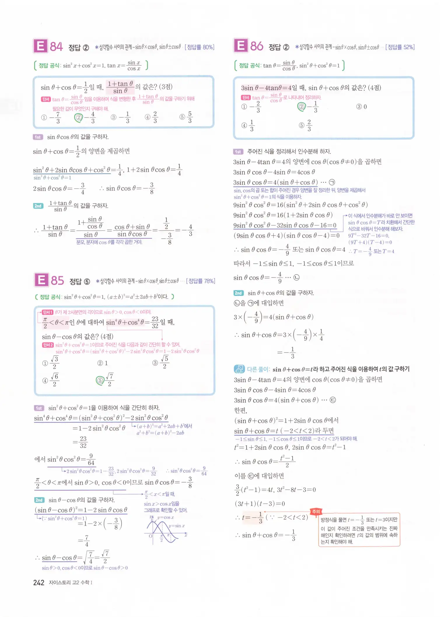 자이스토리 고2 수학1 해설 244