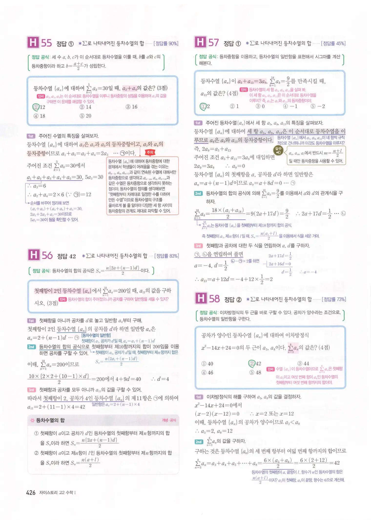 자이스토리 고2 수학1 해설 428