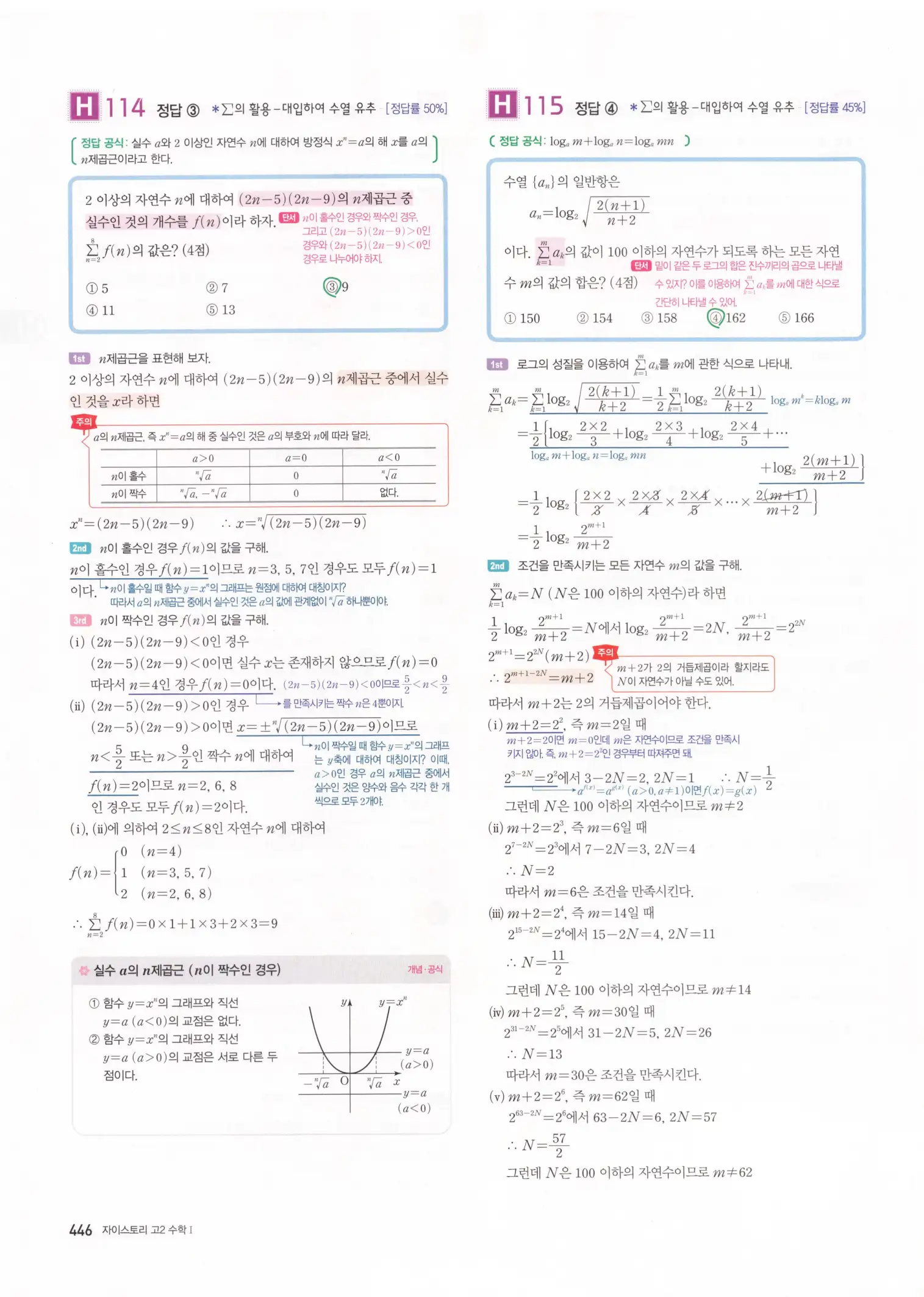 자이스토리 고2 수학1 해설 448