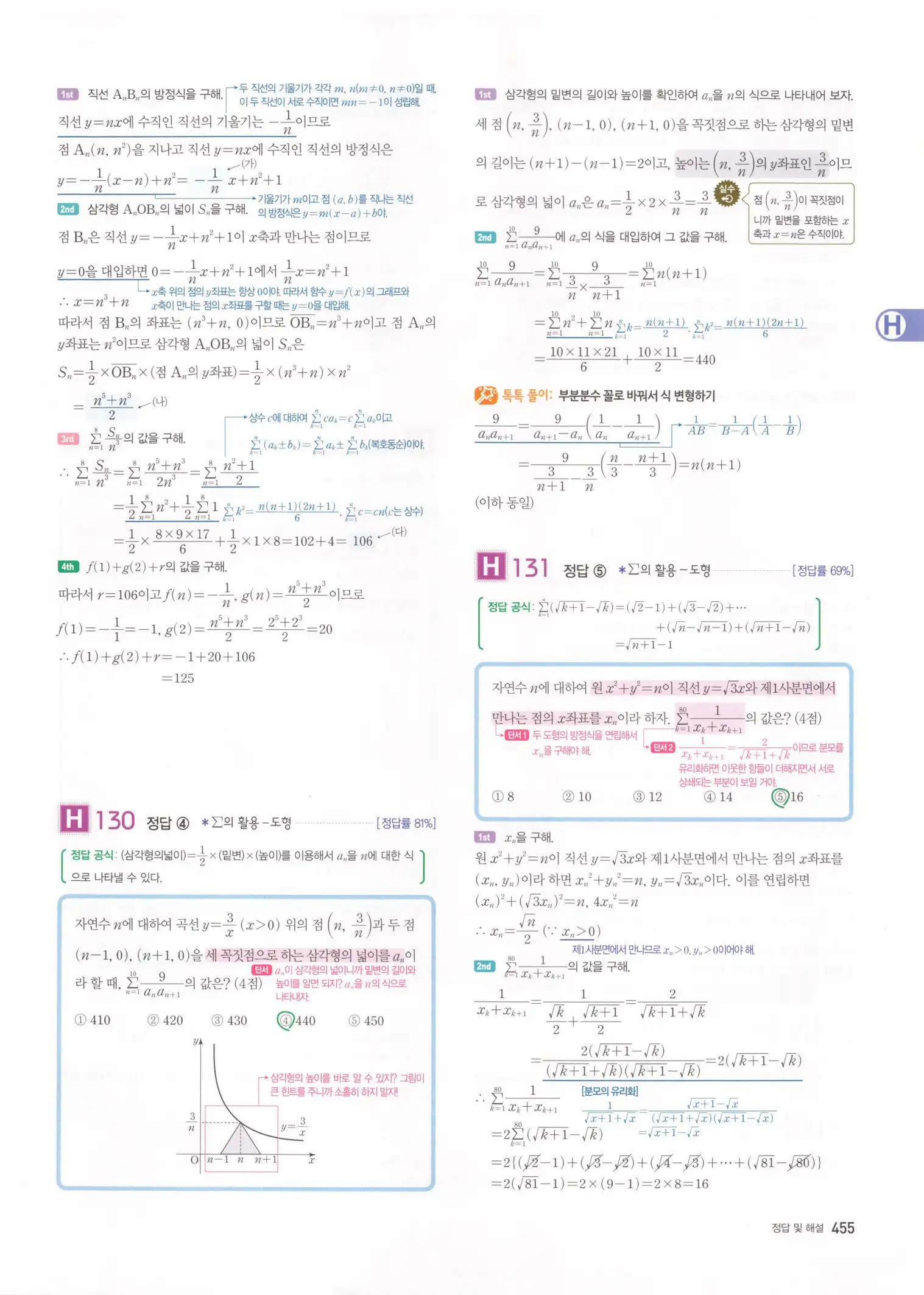 자이스토리 고2 수학1 해설 457