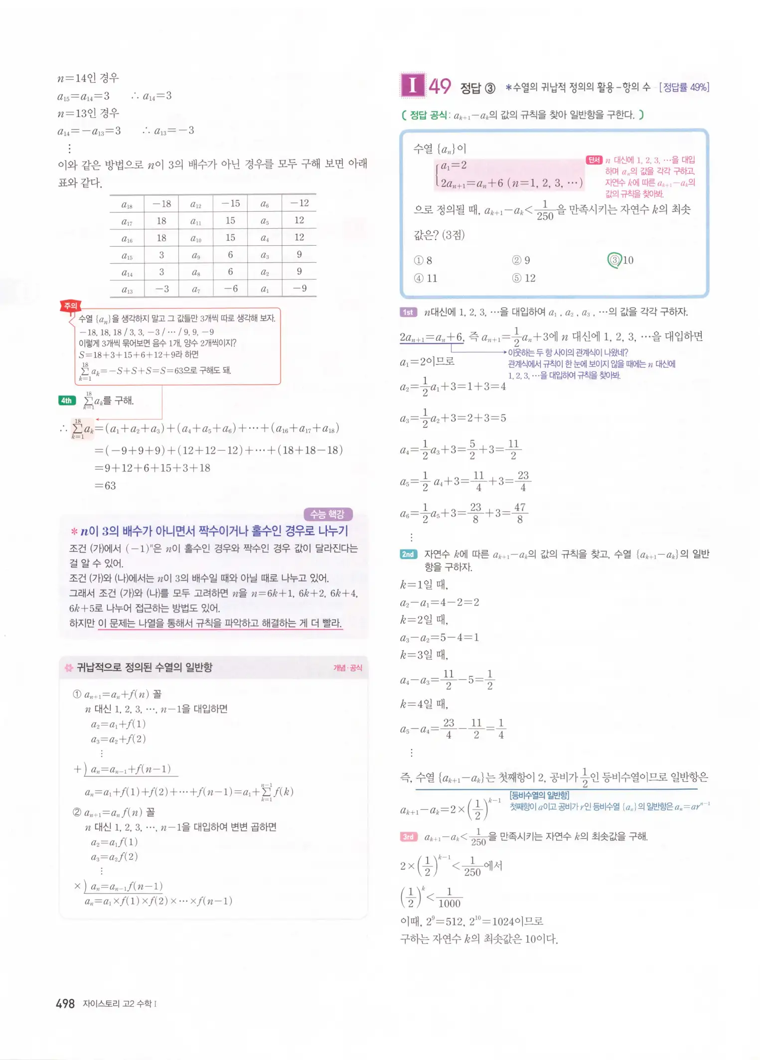 자이스토리 고2 수학1 해설 500