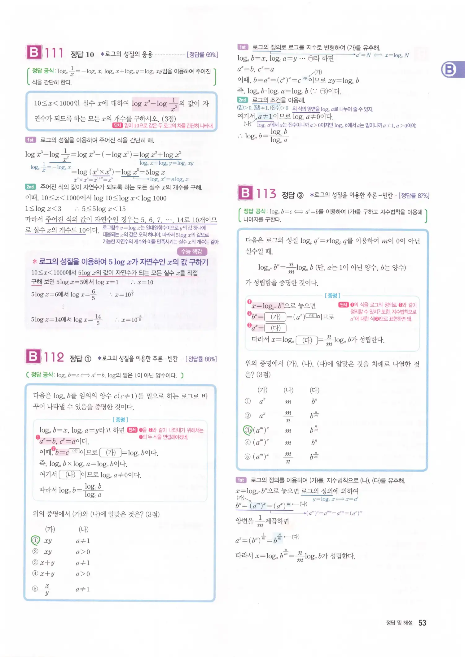 자이스토리 고2 수학1 해설 55