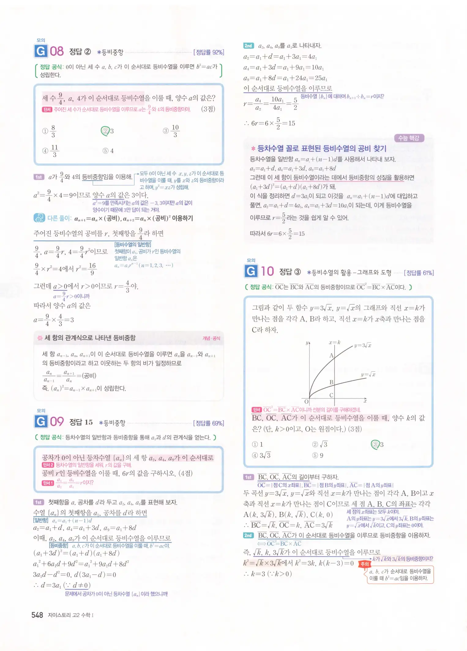 자이스토리 고2 수학1 해설 550