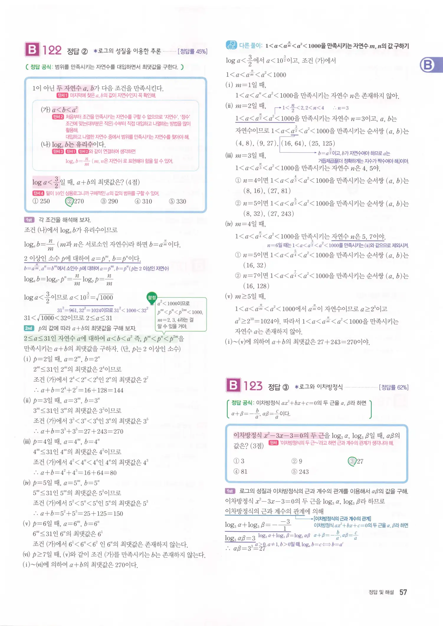자이스토리 고2 수학1 해설 59